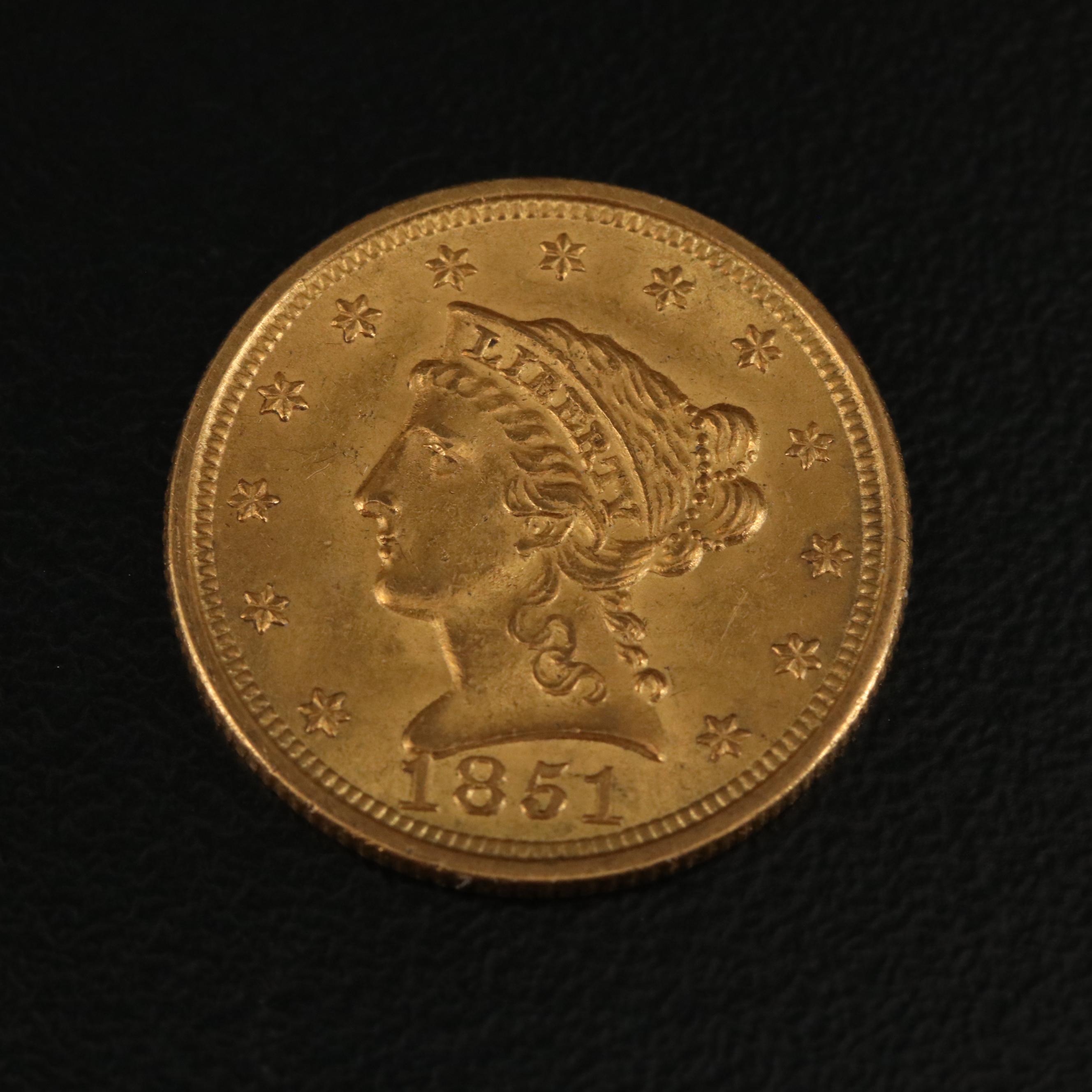 1851 Liberty Head $2 1/2 Gold Coin