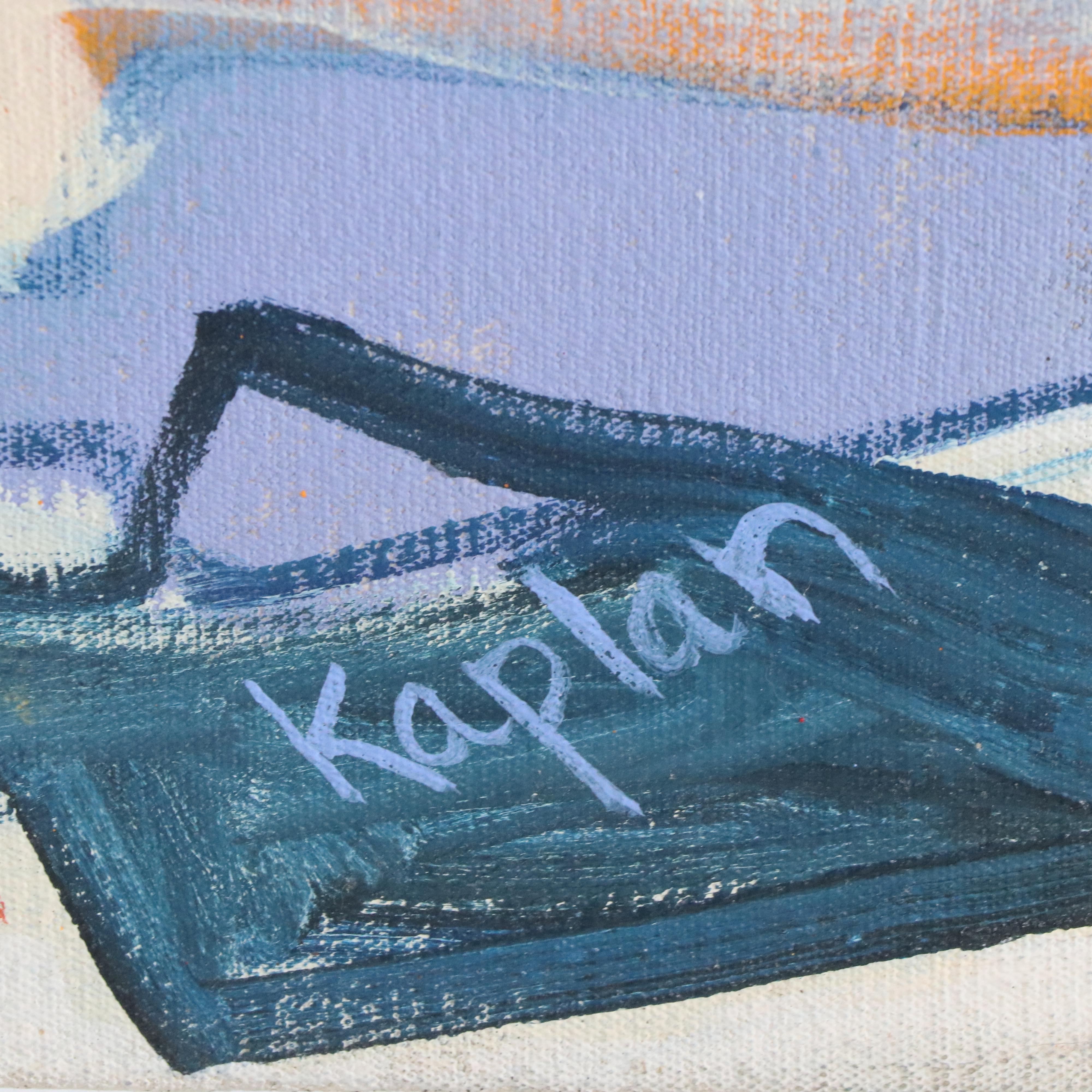 Zena Kaplan Large-Scale Abstract Landscape Acrylic Painting "The Island"