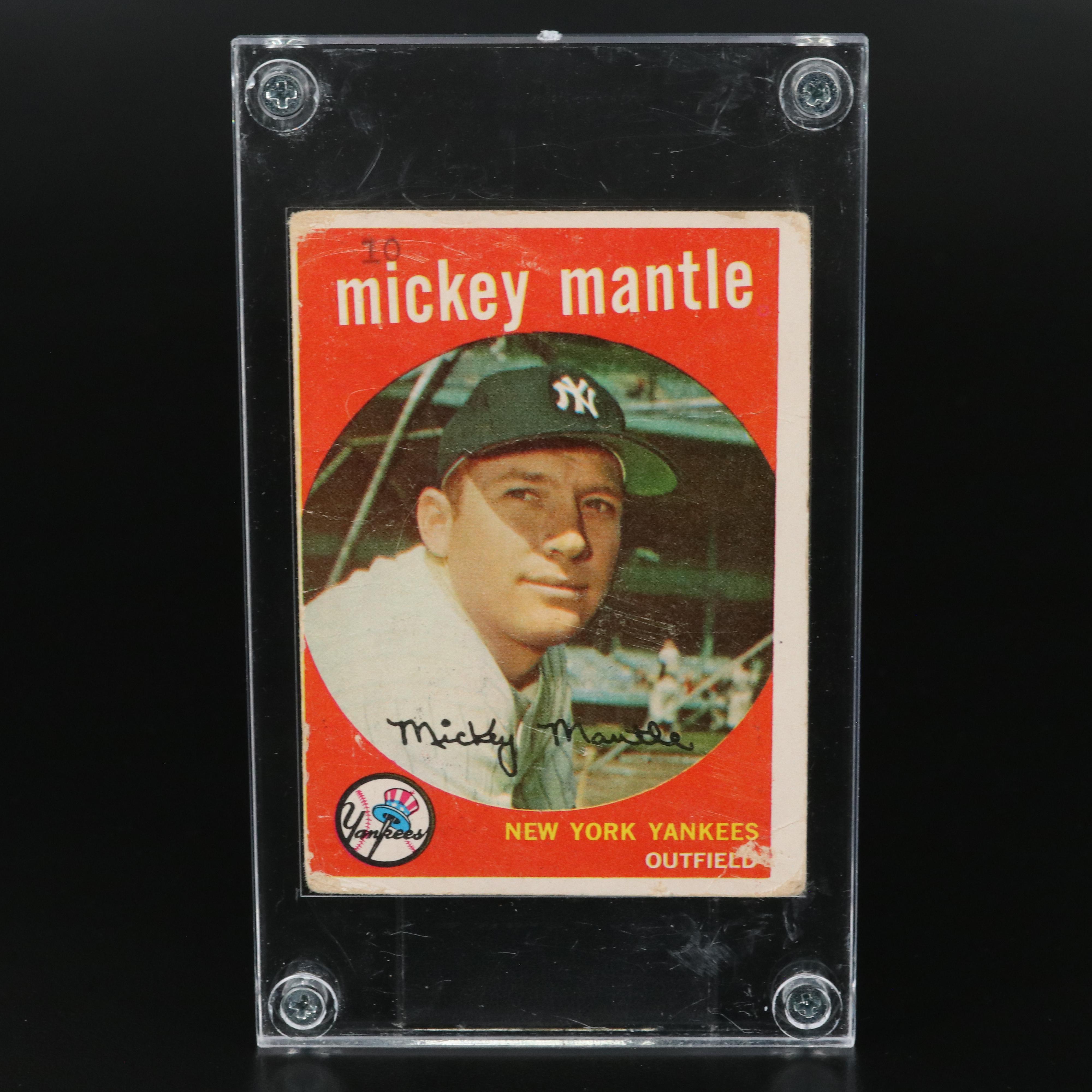 1959 Topps Mickey Mantle New York Yankees Baseball Card