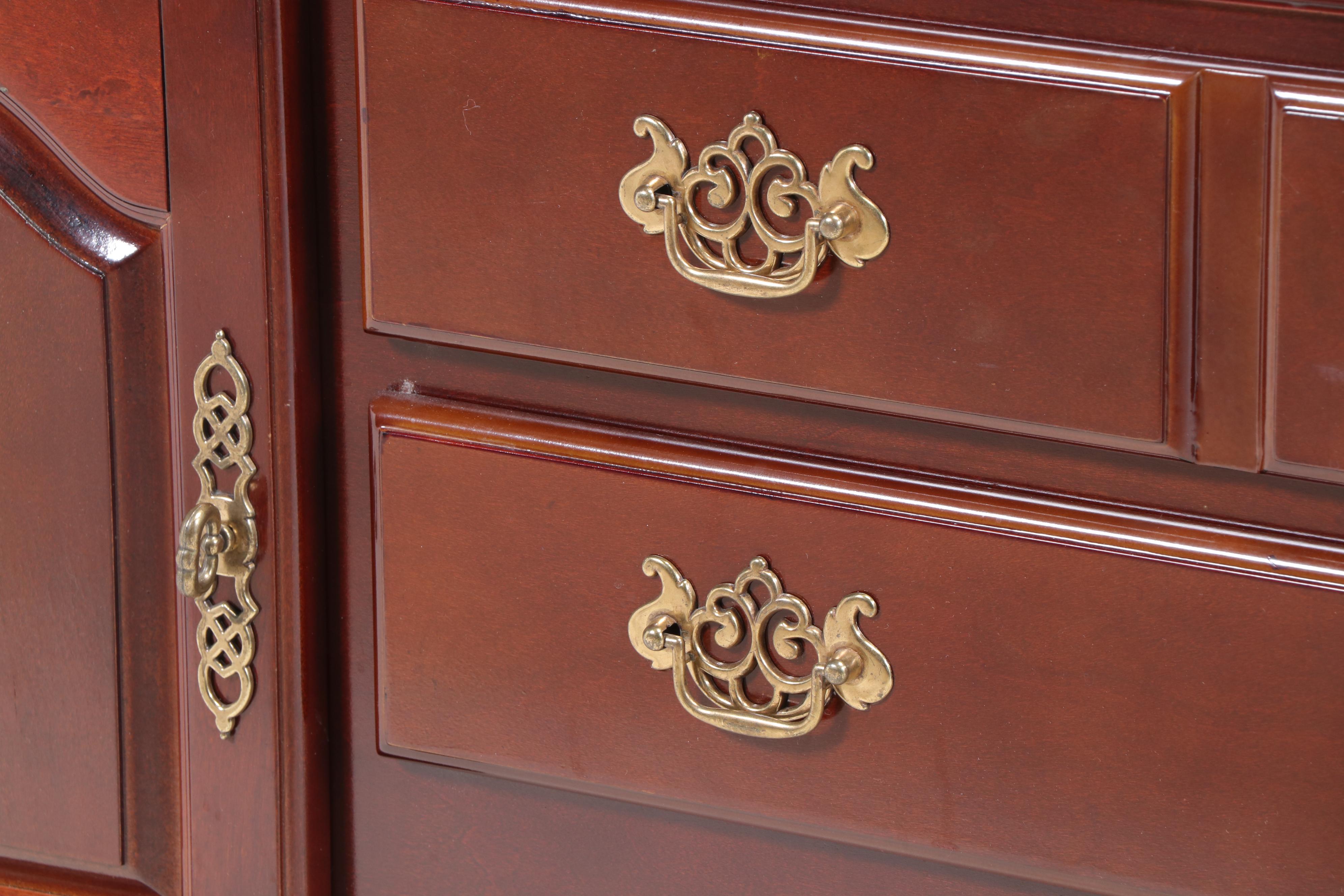 Chippendale Style Cherrywood-Stained Sideboard
