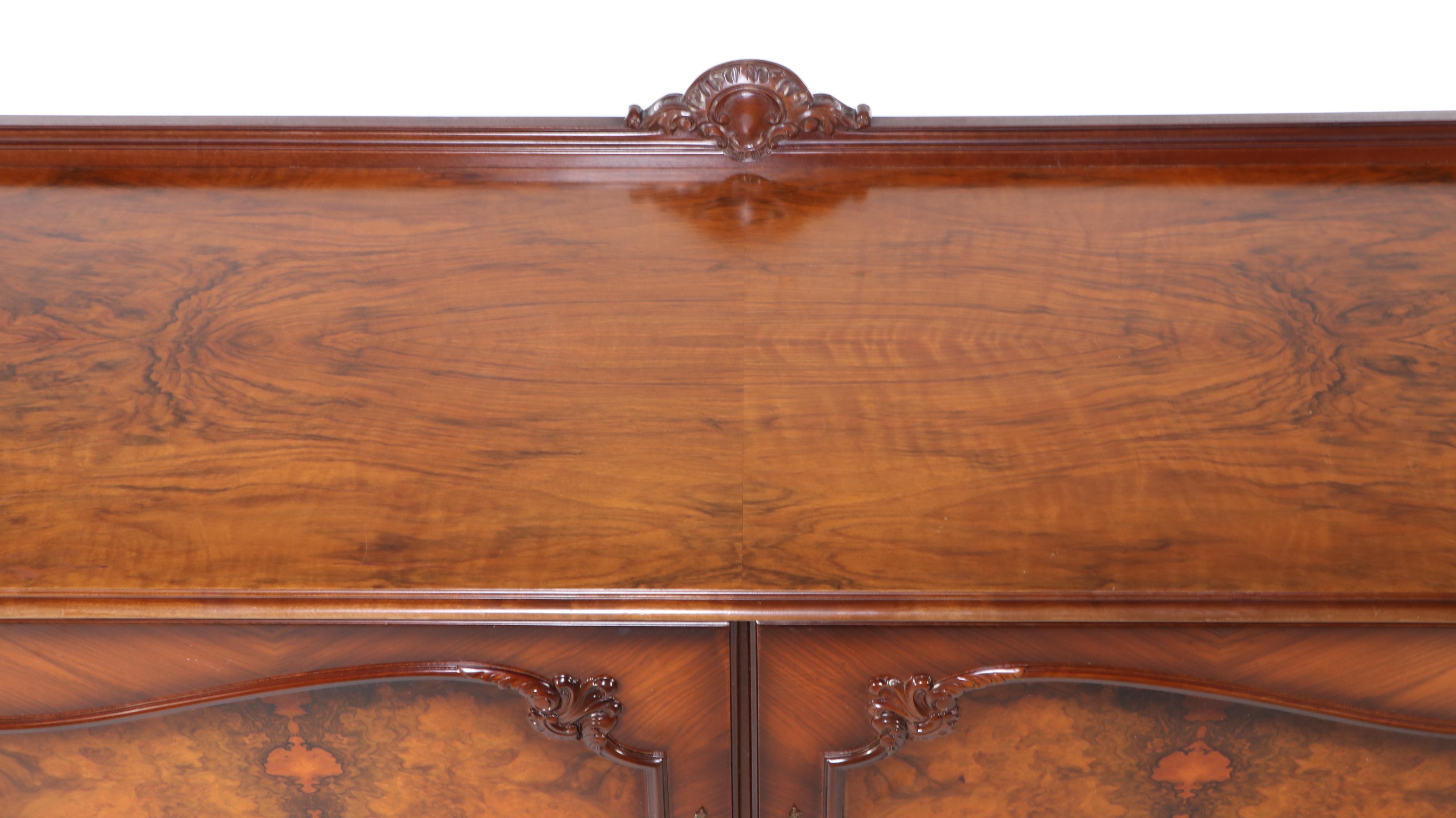 Uyttenhove Belgian Rococo Style Mixed Wood Sideboard, Mid to Late 20th Century