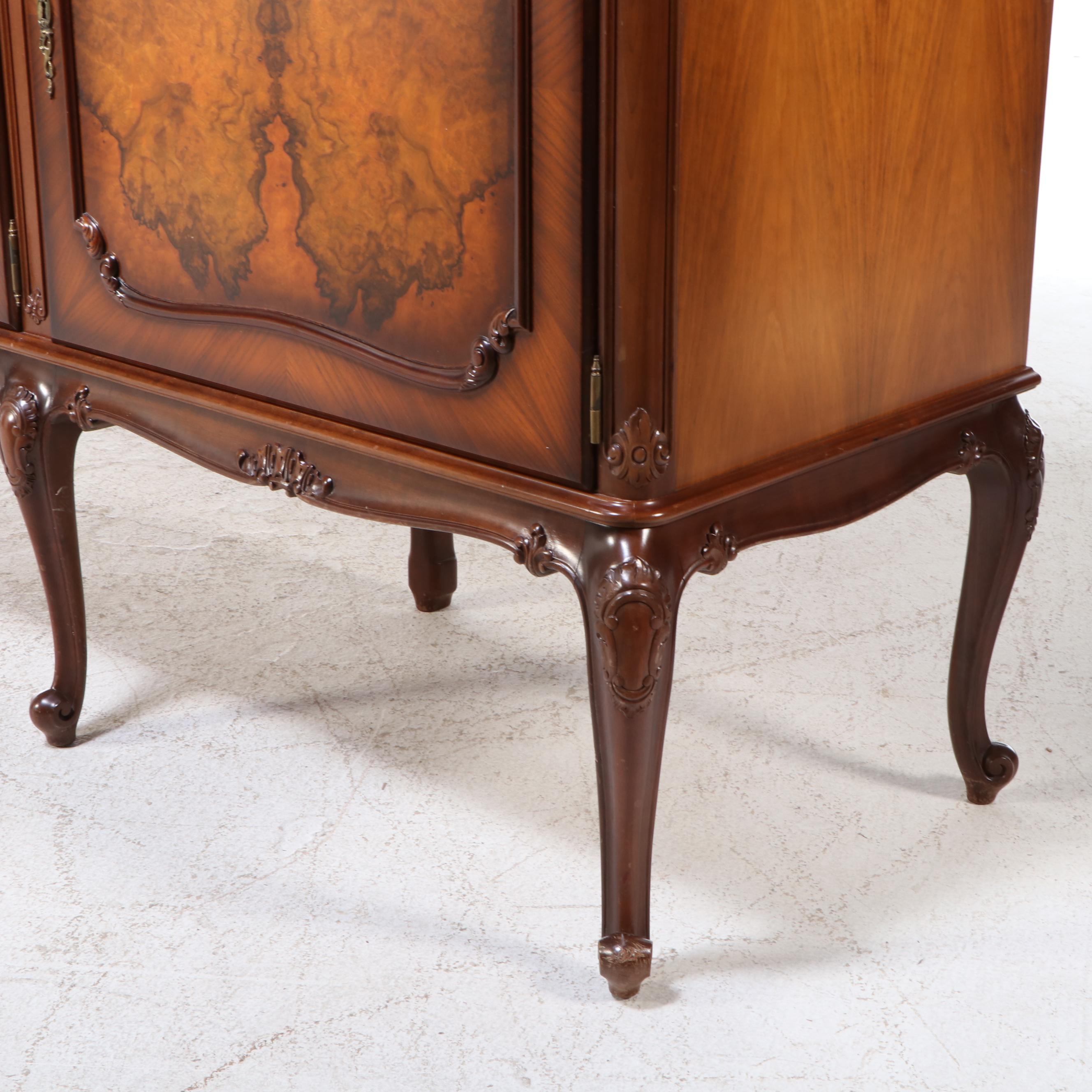 Uyttenhove Belgian Rococo Style Mixed Wood Sideboard, Mid to Late 20th Century