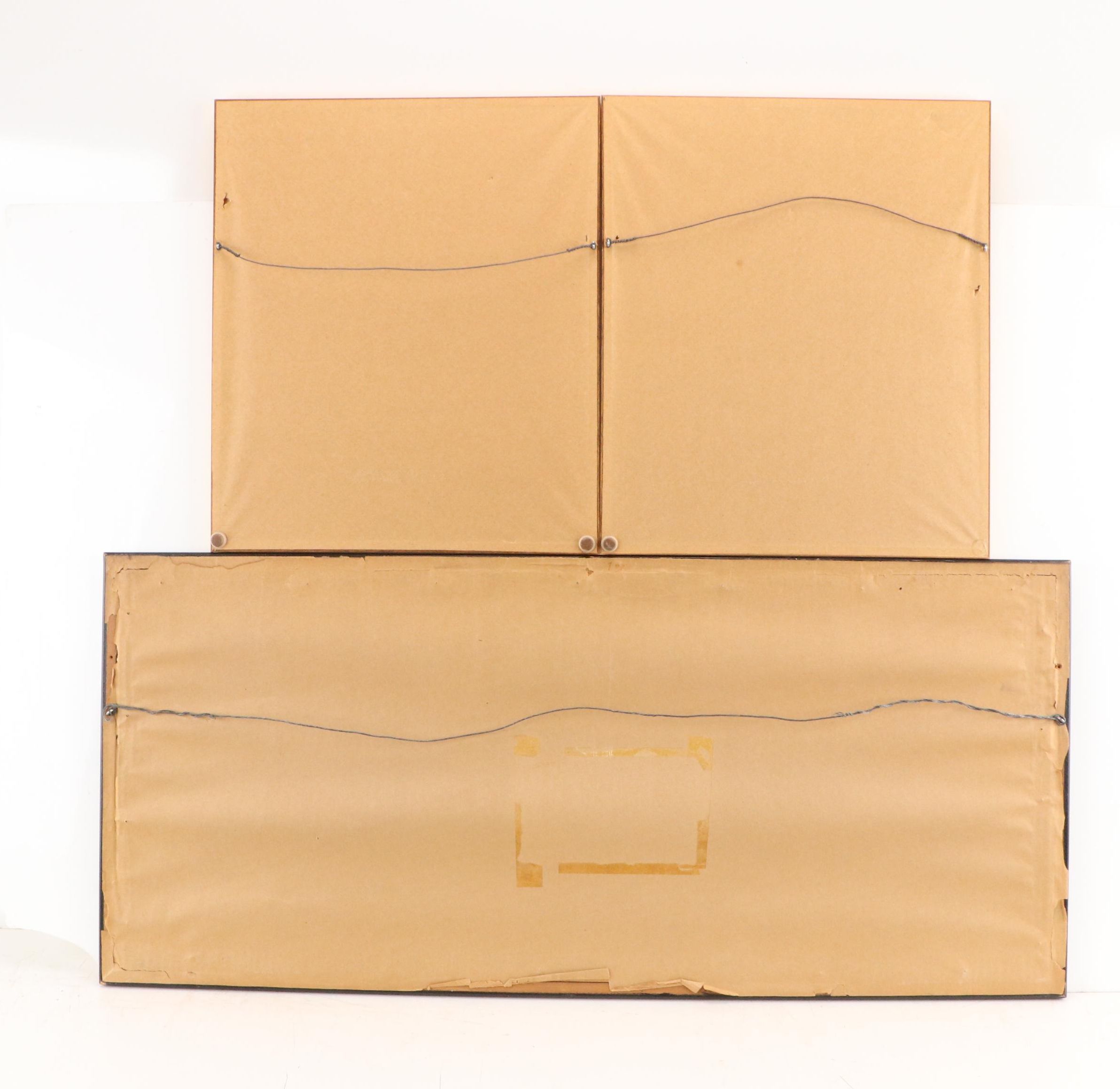 Chinese Floral Gouache Paintings with Embroidered Silk Panel