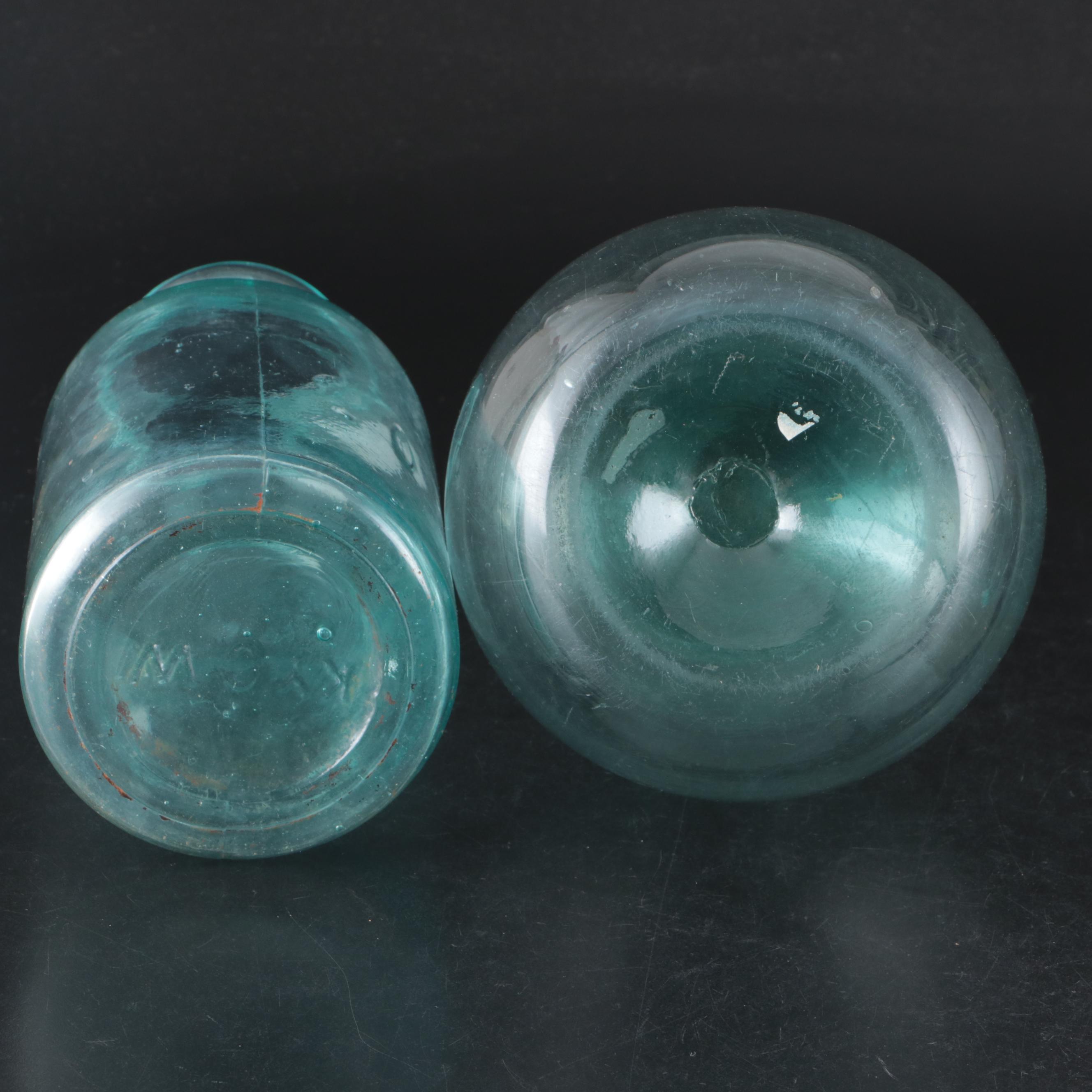 Kentucky Glass Works Co. and Other Blue Glass Bottles, Late 19th/Early 20th C.