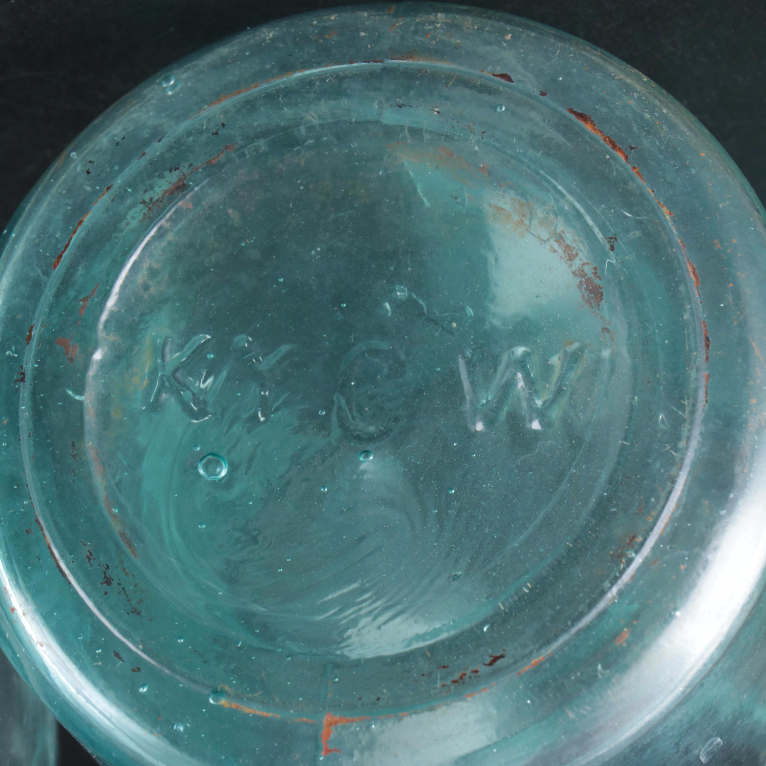 Kentucky Glass Works Co. and Other Blue Glass Bottles, Late 19th/Early 20th C.