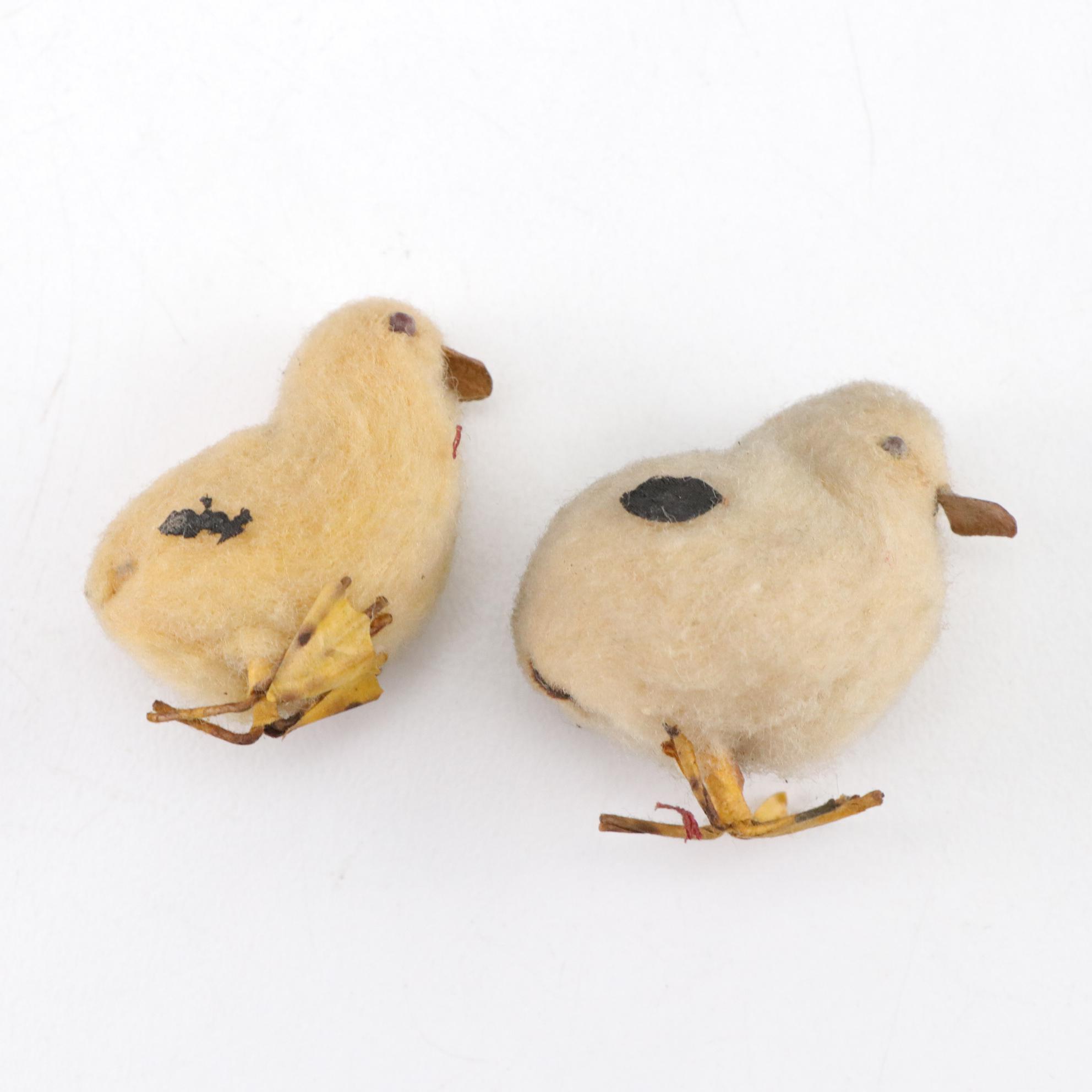 Handmade Felted Wool Easter Mini Chicks and Rabbit Figures