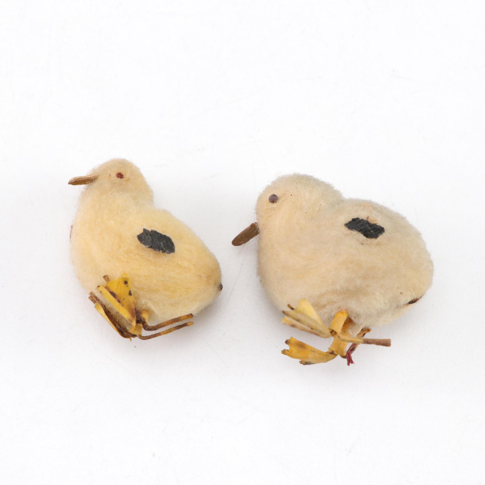 Handmade Felted Wool Easter Mini Chicks and Rabbit Figures