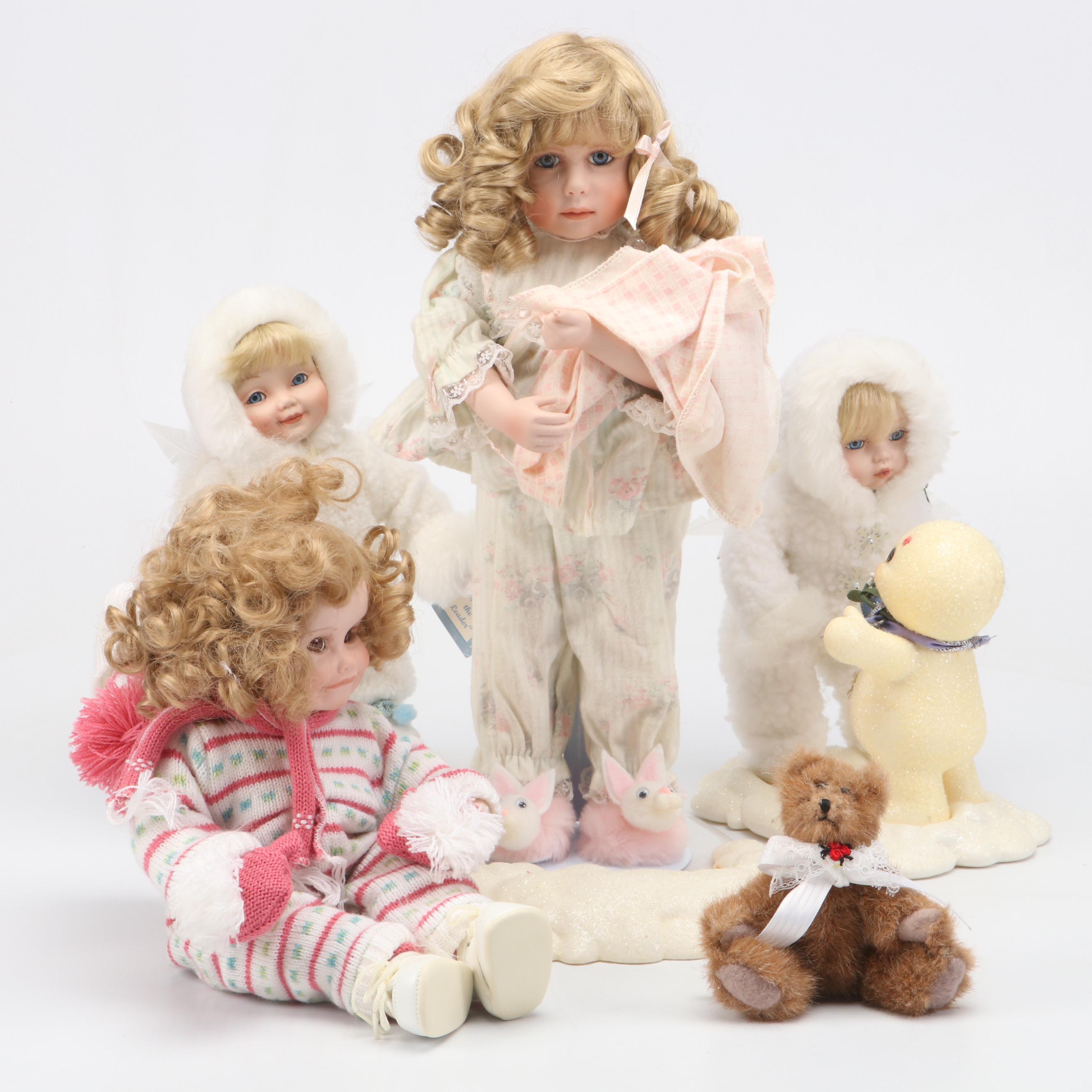 The Ashton Drake Snow Babies Follow the Leader and Other Dolls, 1990s