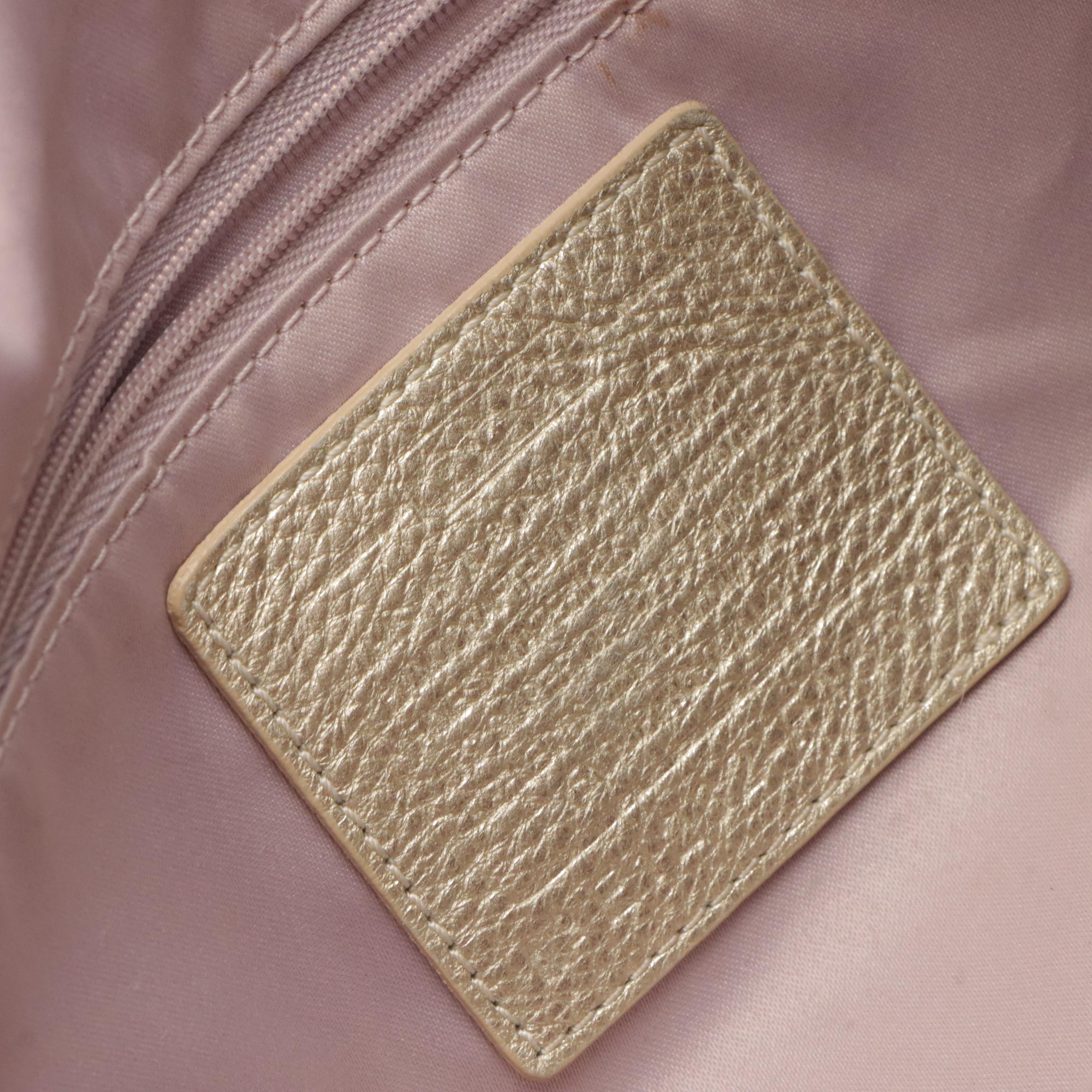 Coach Alex Stitched Patent Leather and Signature Canvas Laura Shoulder Bags