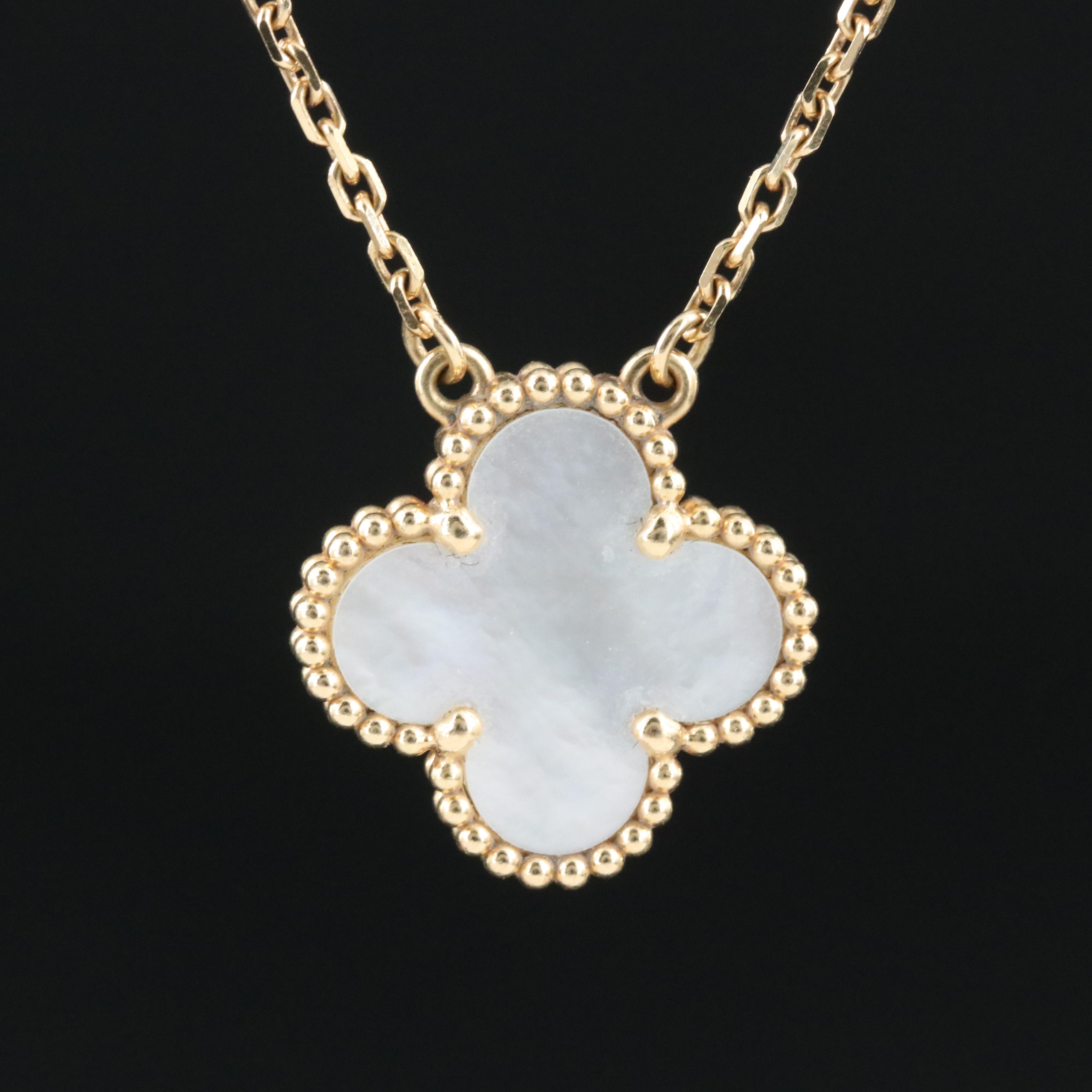 Van Cleef & Arpels Vintage Alhambra 18K Mother of Pearl Necklace
