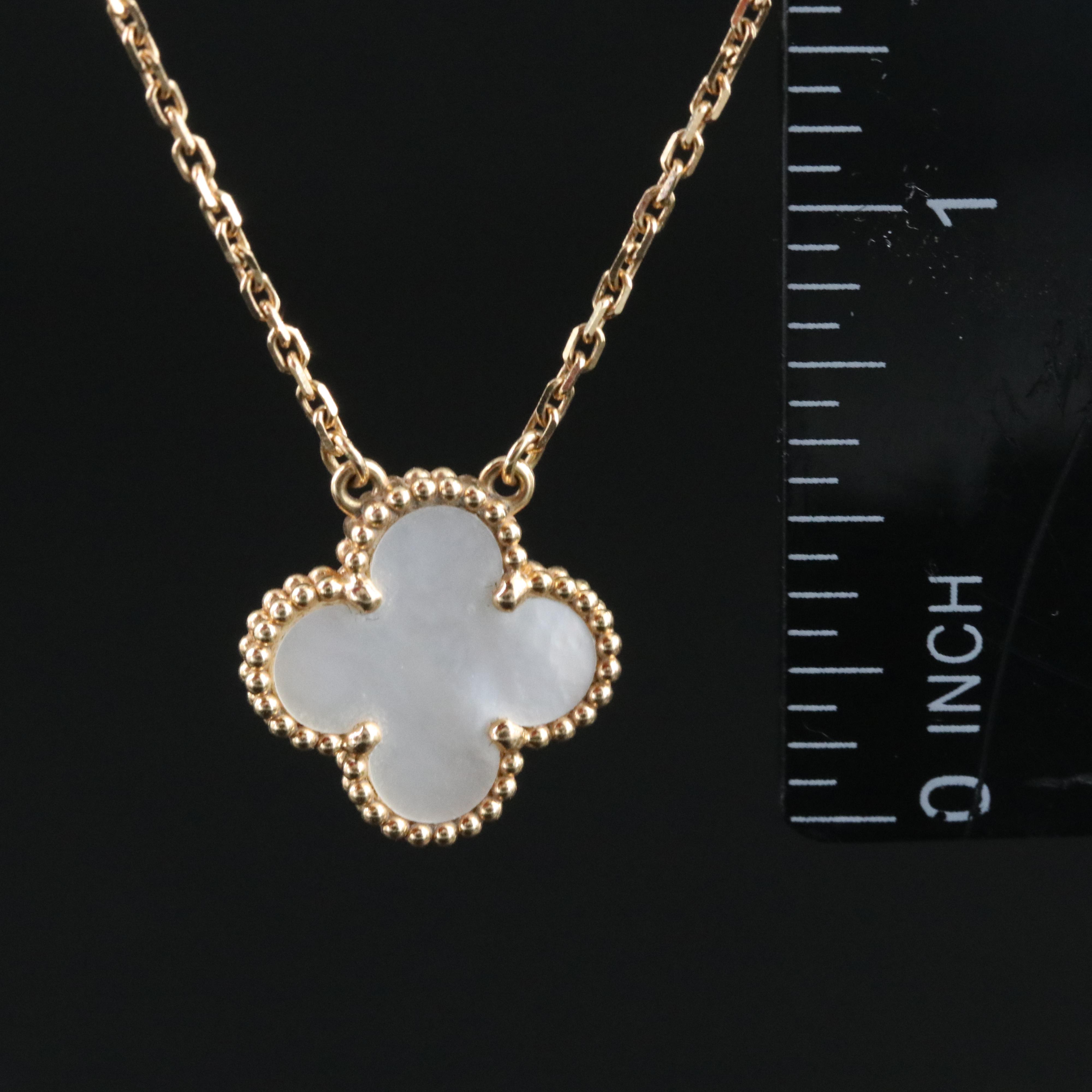 Van Cleef & Arpels Vintage Alhambra 18K Mother of Pearl Necklace
