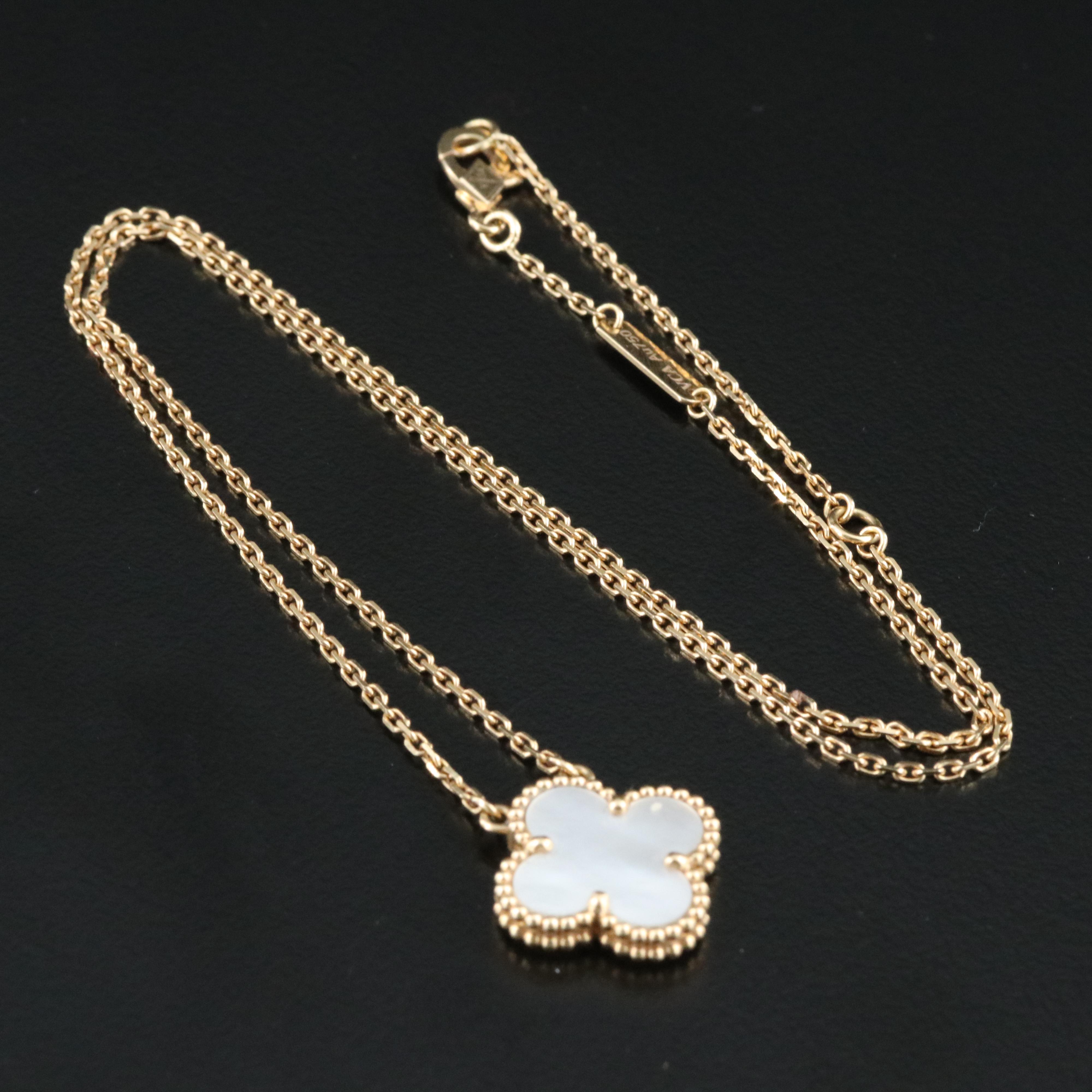 Van Cleef & Arpels Vintage Alhambra 18K Mother of Pearl Necklace