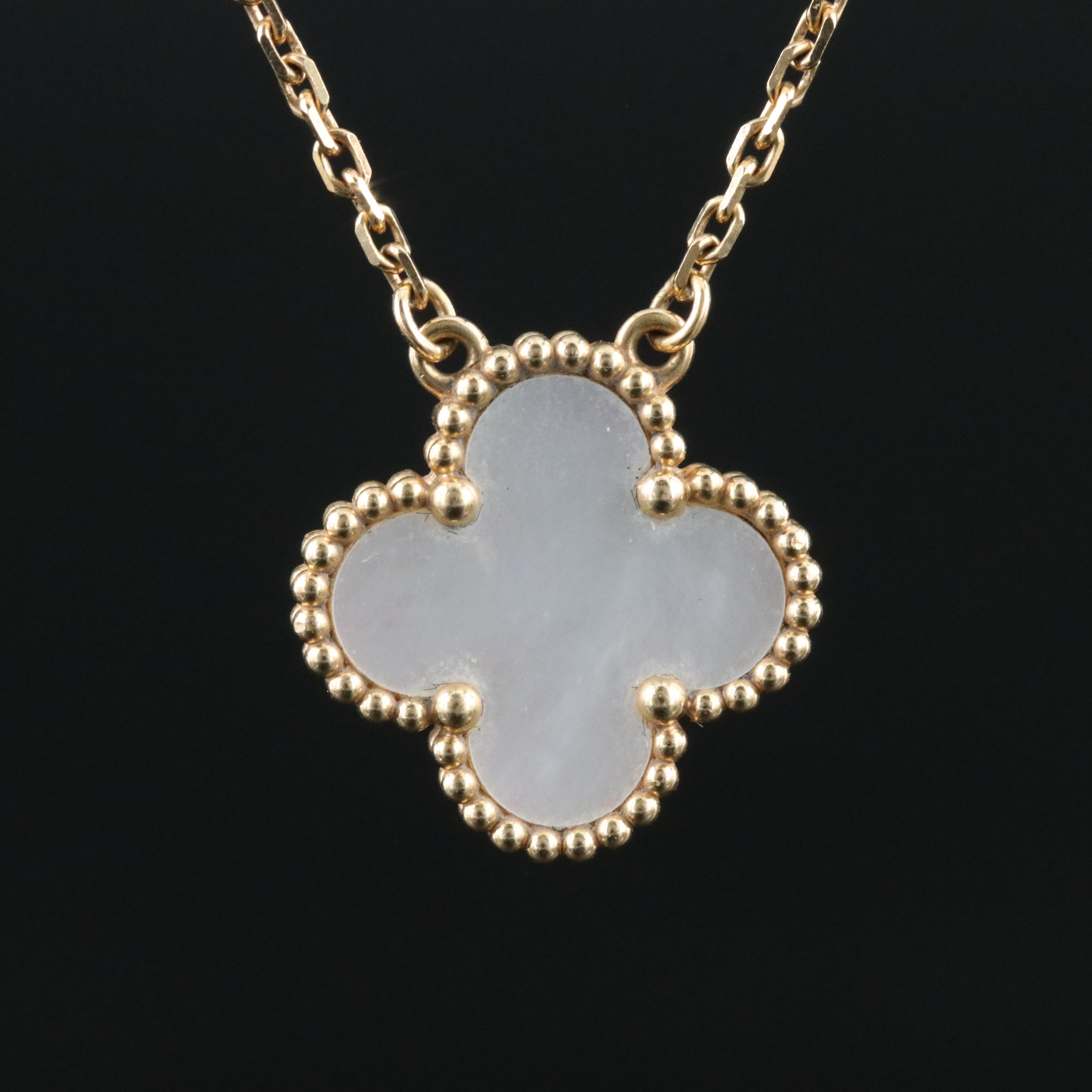 Van Cleef & Arpels Vintage Alhambra 18K Mother of Pearl Necklace