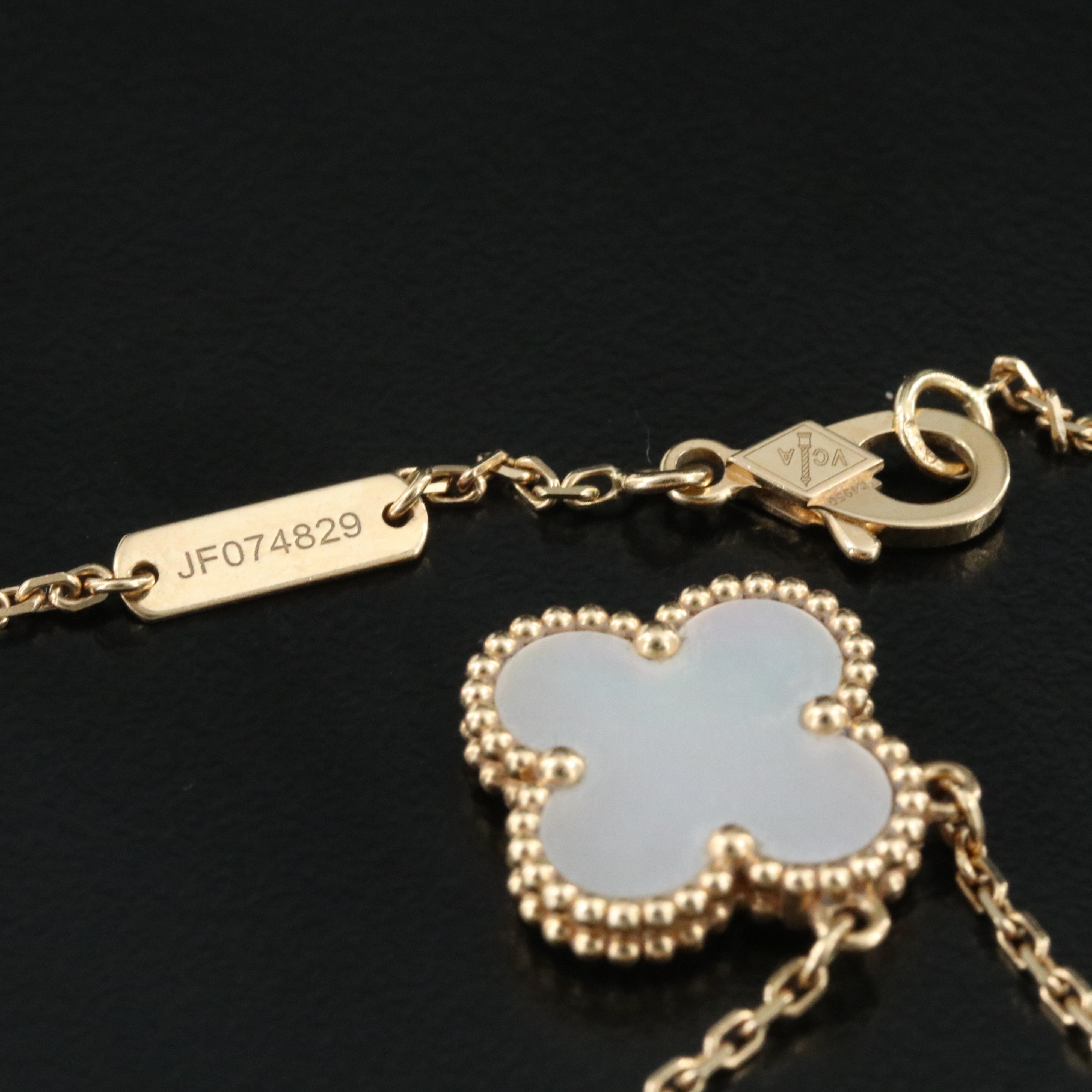 Van Cleef & Arpels Vintage Alhambra 18K Mother of Pearl Necklace