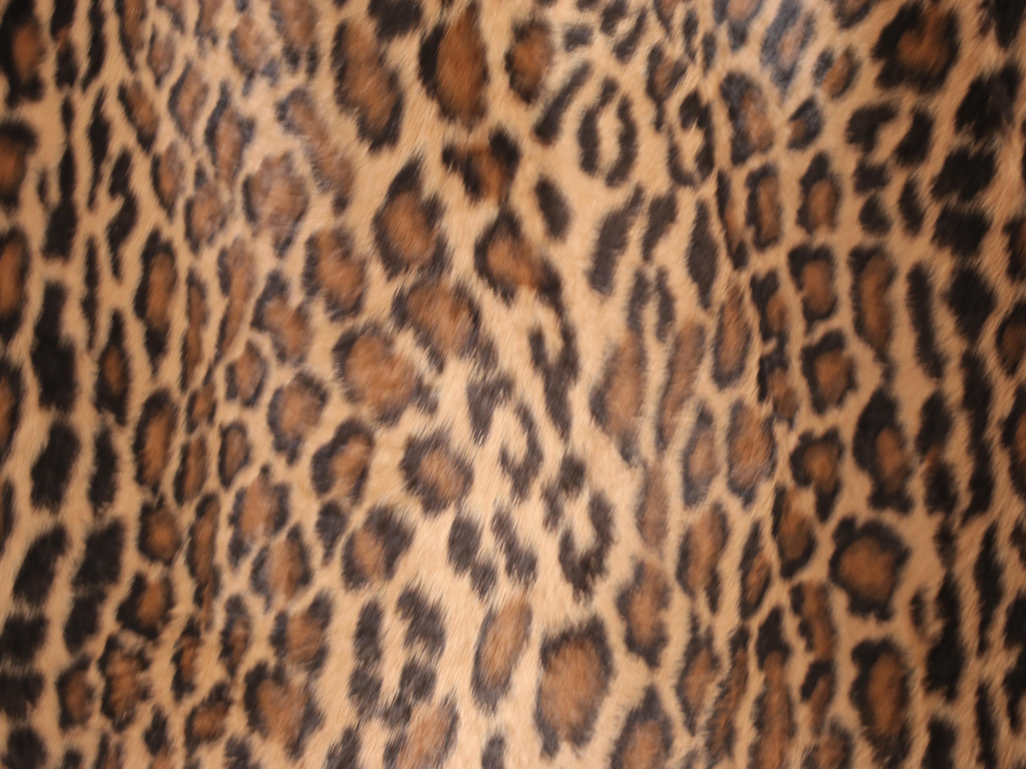 Henry Link Trading Co. Leather and Animal Print Wingback Armchair with Nailheads