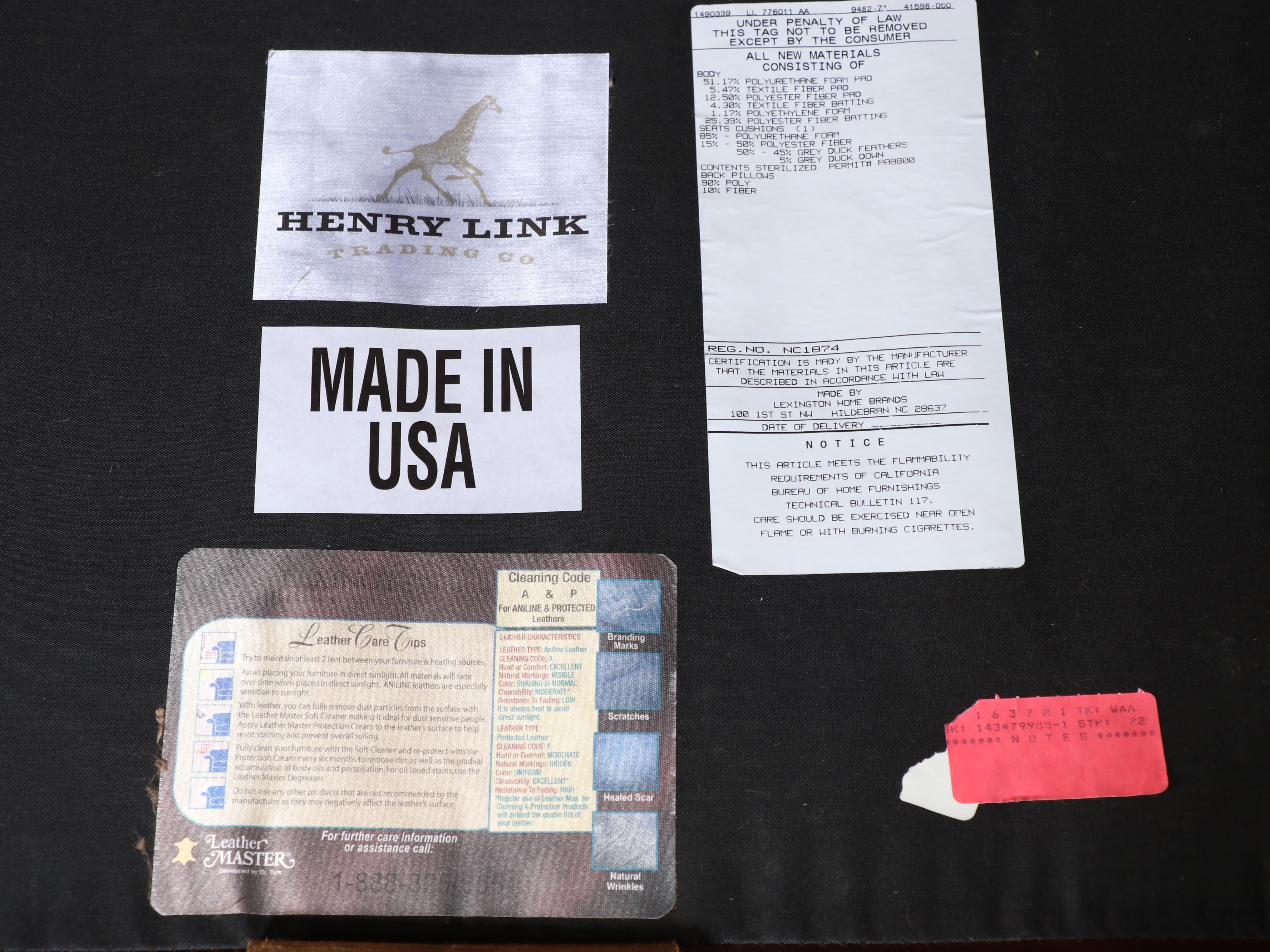 Henry Link Trading Co. Leather and Animal Print Wingback Armchair with Nailheads