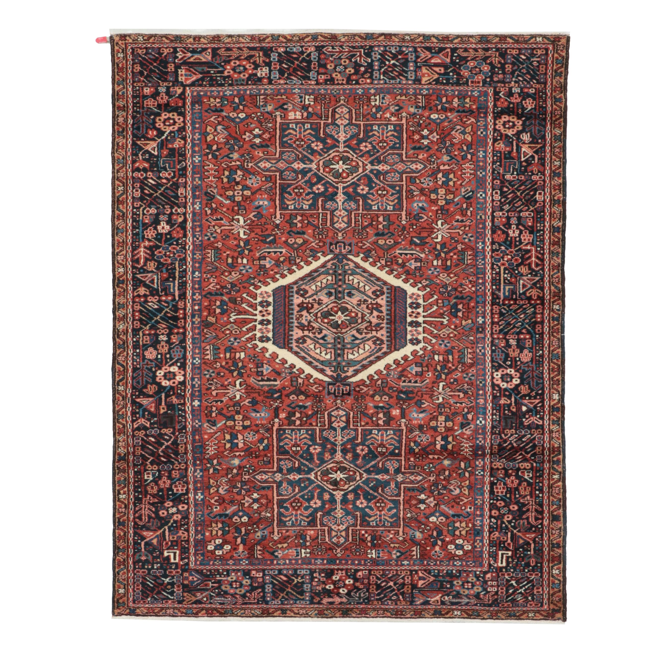 4'11 x 6'3 Hand-Knotted Persian Karaja Area Rug
