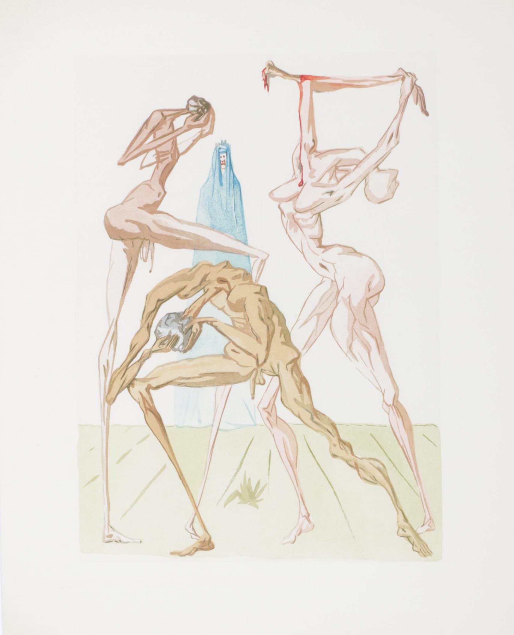 Salvador Dalí Wood Engraving "Les Simoniaques," 1960 - 1964