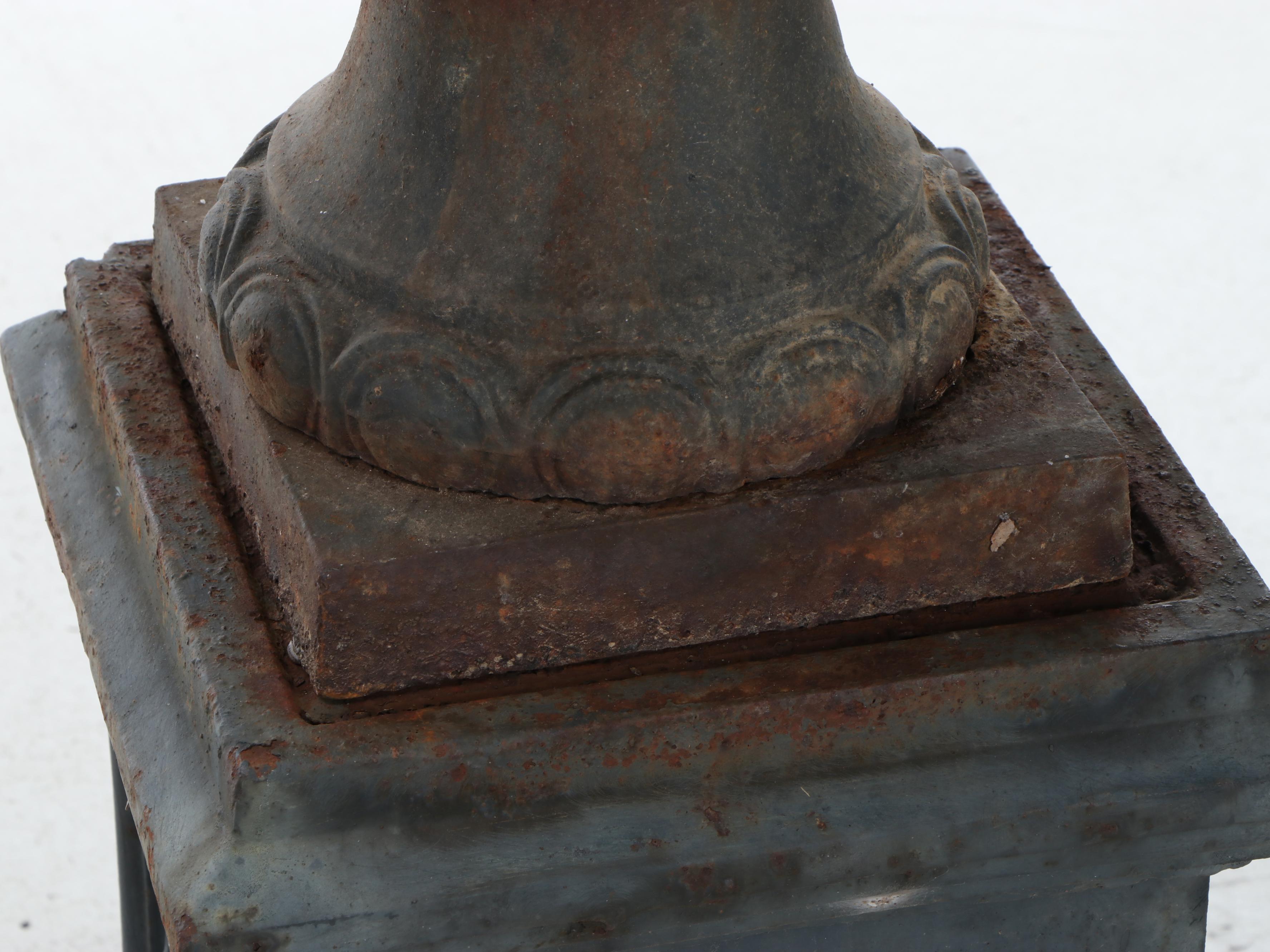 Baroque Revival Iron Cherub and Goat Garden Urns, Late 19th/Early 20th Century