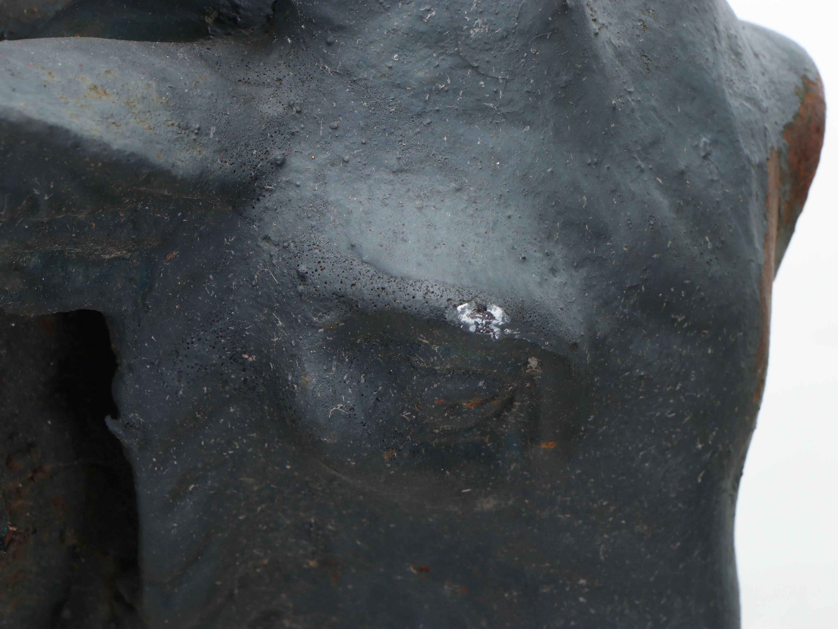 Baroque Revival Iron Cherub and Goat Garden Urns, Late 19th/Early 20th Century