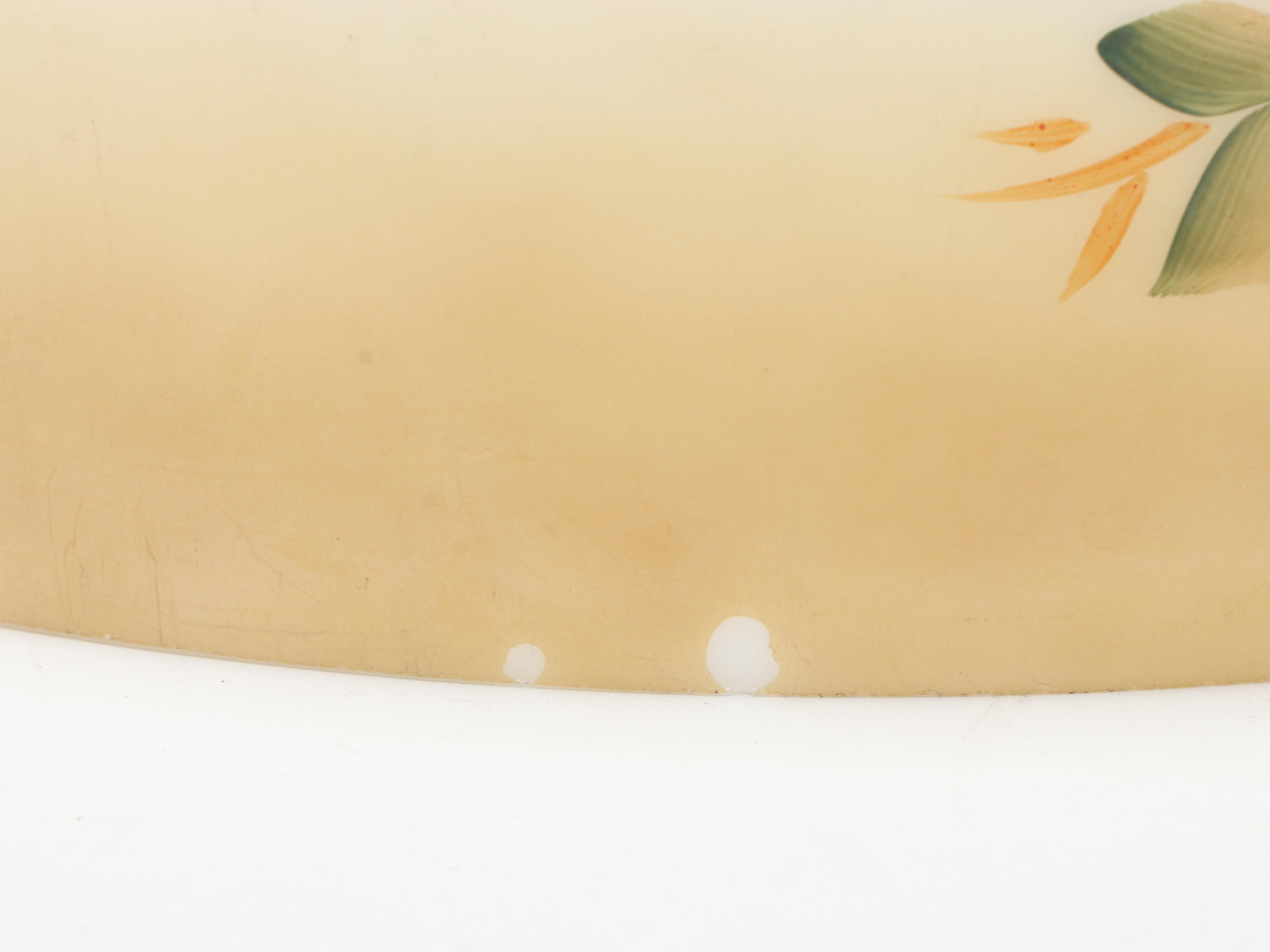 Bradley & Hubbard Pendant Pull Down Oil Lamp with Hand-Painted Glass Shade