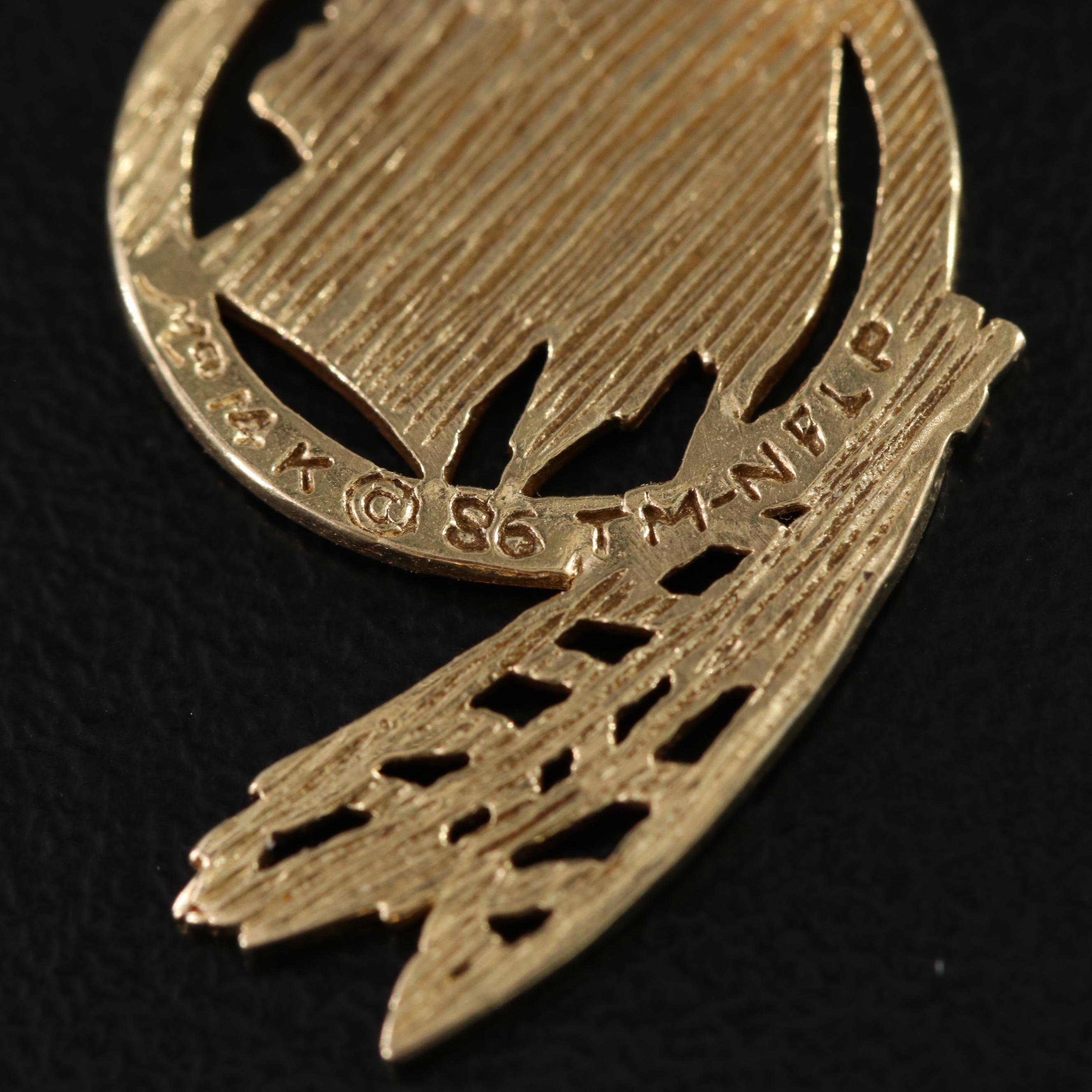 14K Washington Redskins Logo Pendant