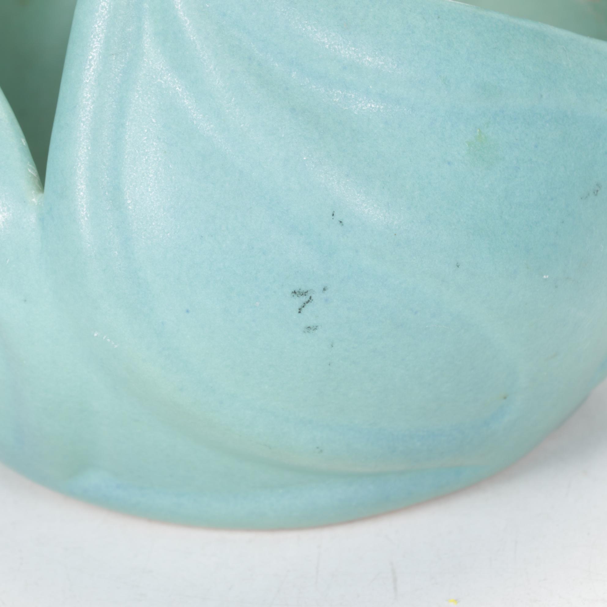 Van Briggle Pottery "Tulip" Bowl With Matching Flower Frog and Turquoise Bowl