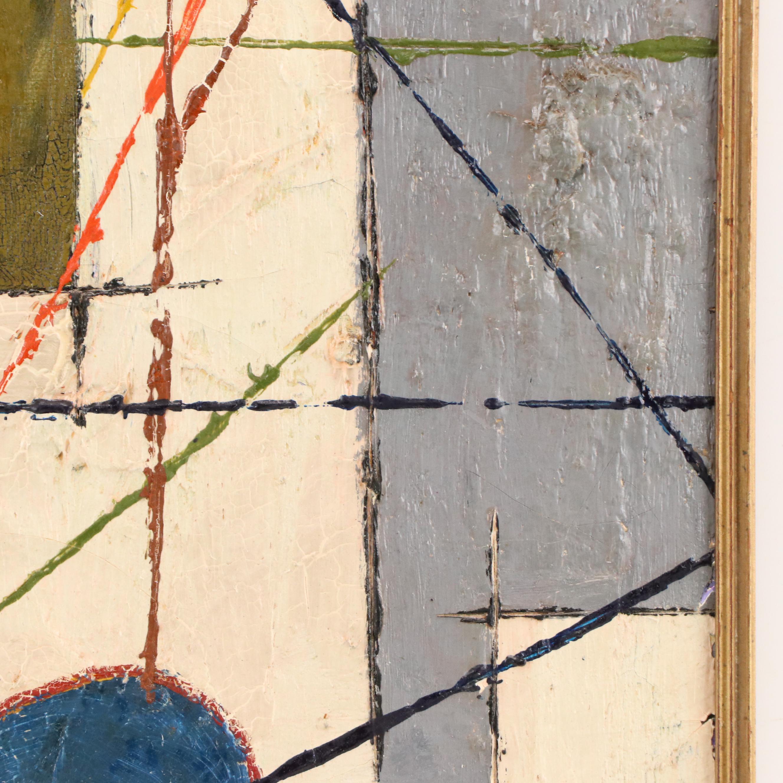 Charles Green Shaw Modernist Geometric Oil Painting, Mid-20th Century