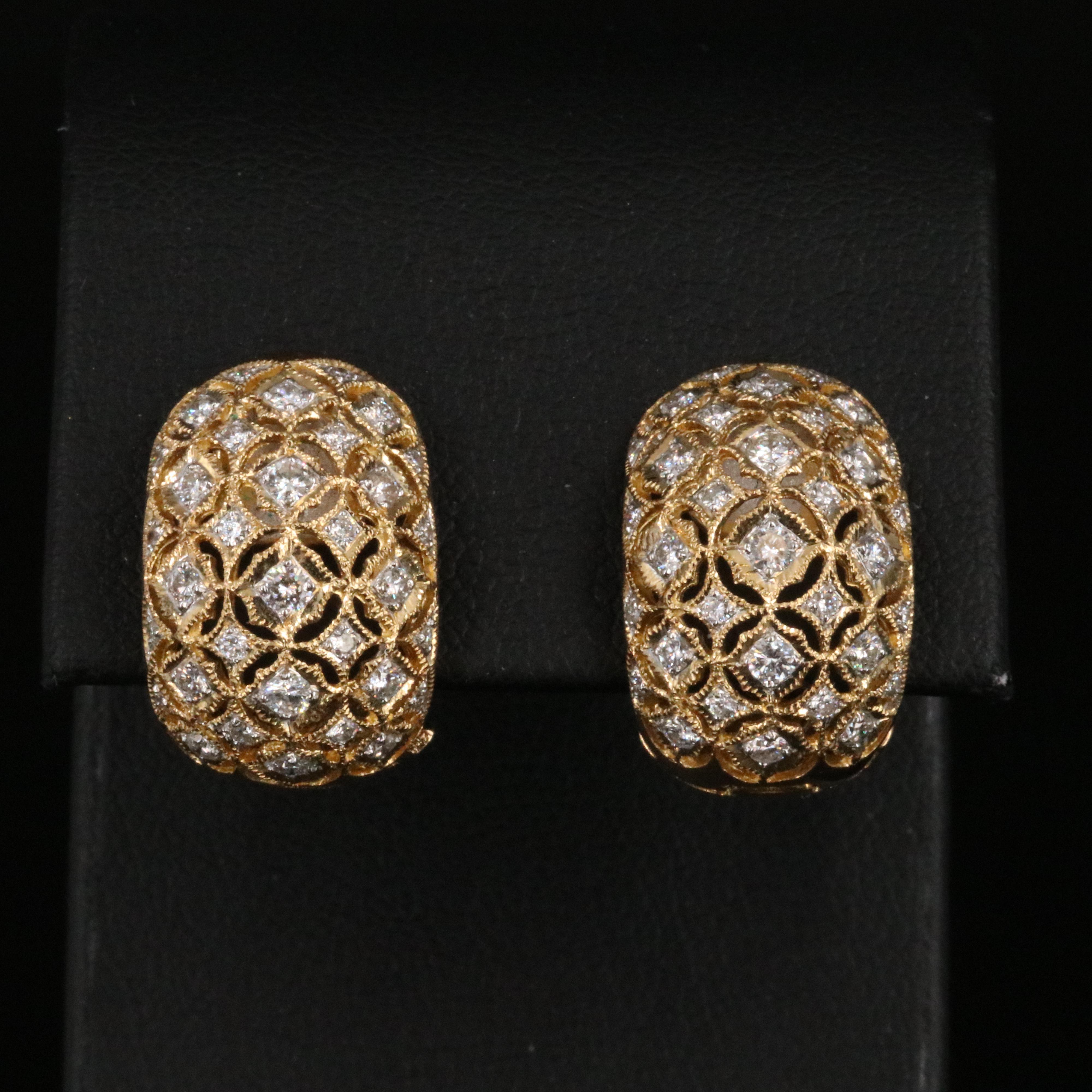 18K 0.90 CTW Diamond Huggie Earrings