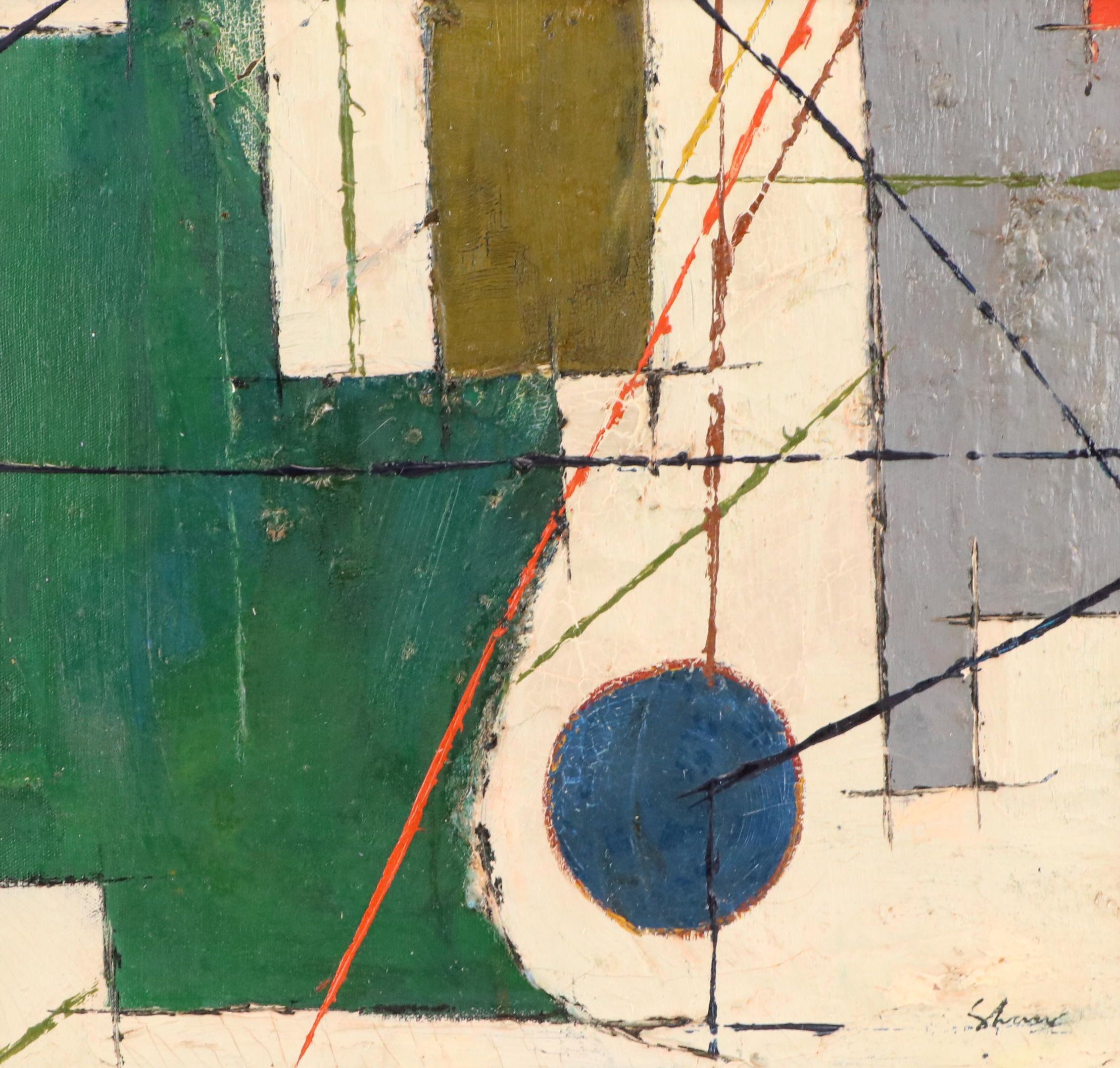 Charles Green Shaw Modernist Geometric Oil Painting, Mid-20th Century
