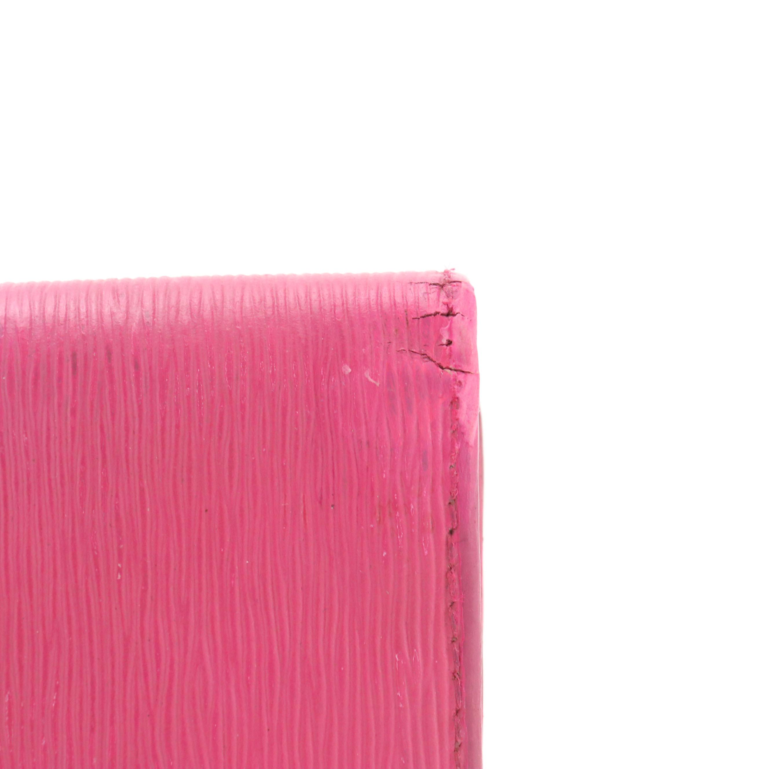 Prada Compact Wallet in Pink Textured Leather