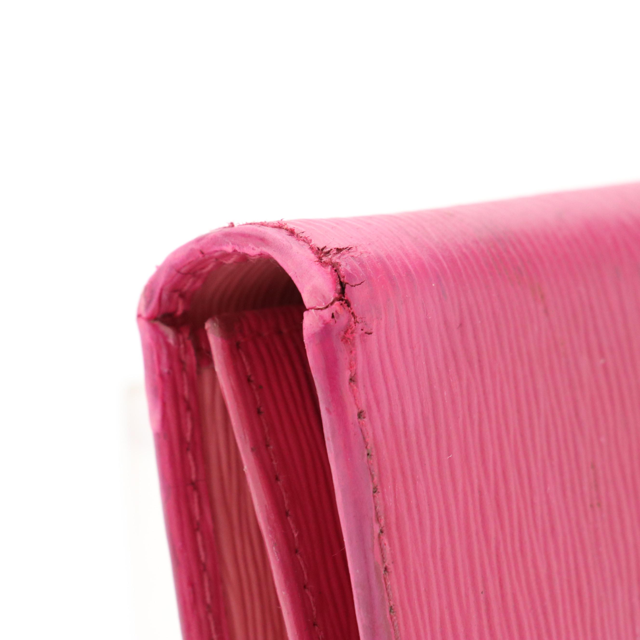 Prada Compact Wallet in Pink Textured Leather