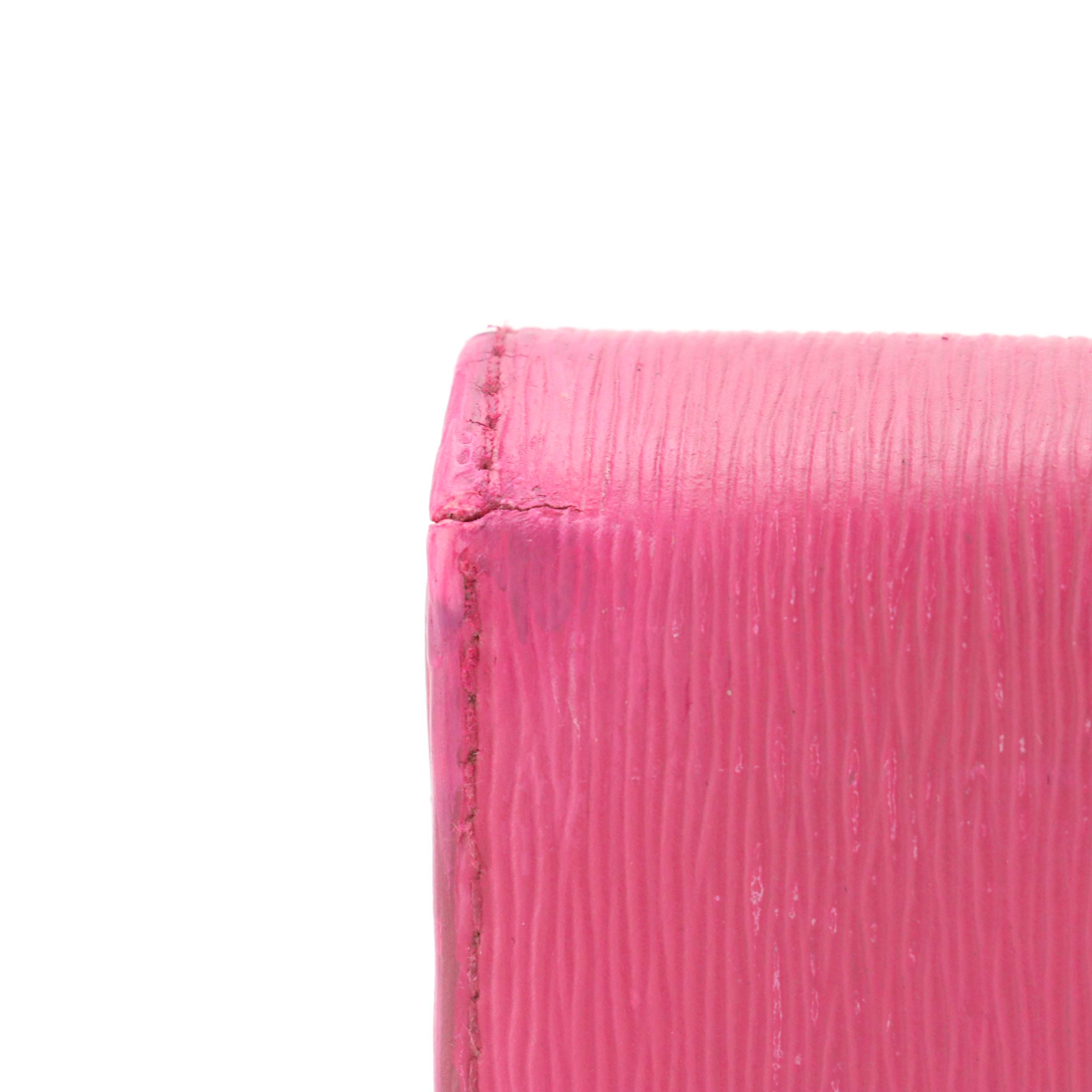 Prada Compact Wallet in Pink Textured Leather