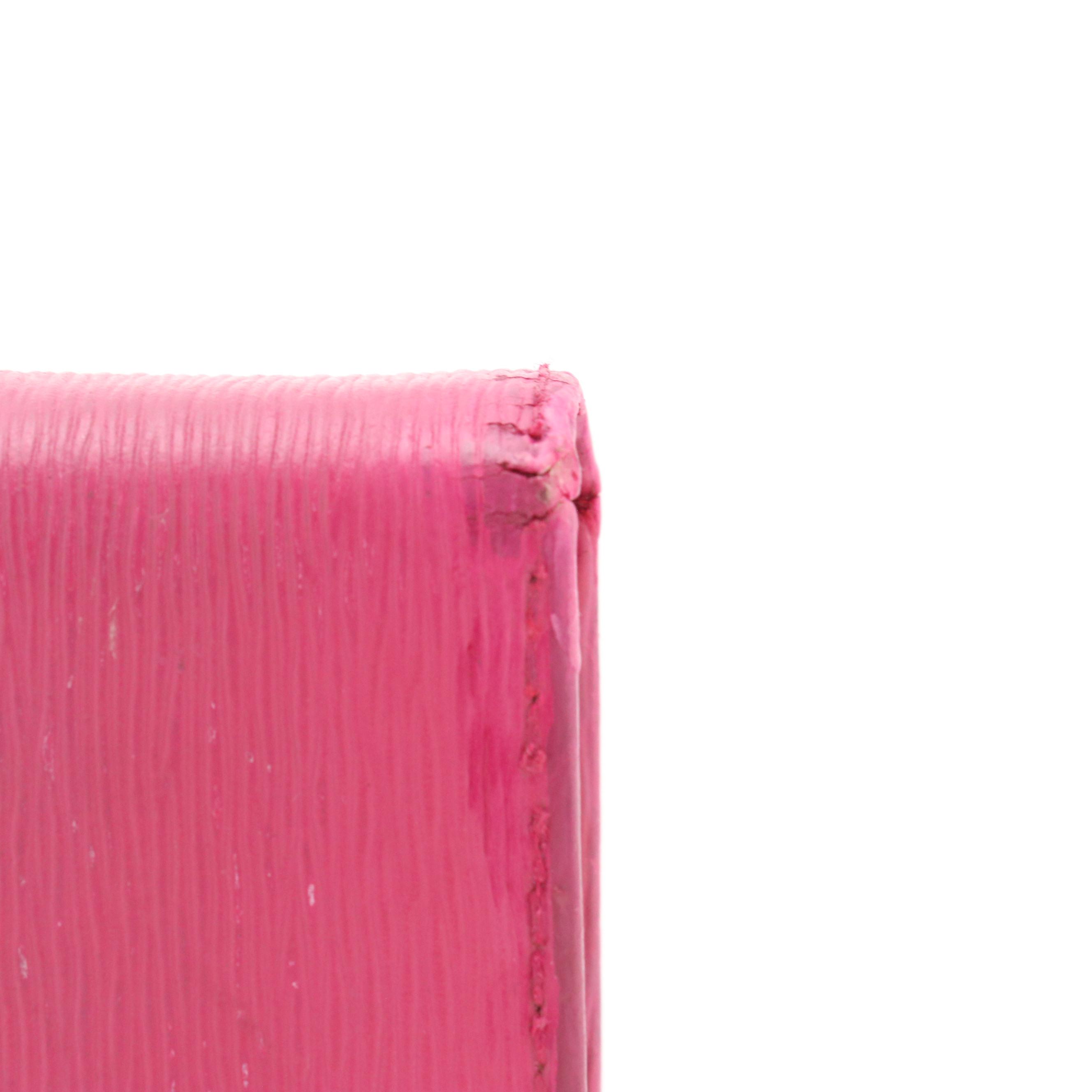 Prada Compact Wallet in Pink Textured Leather