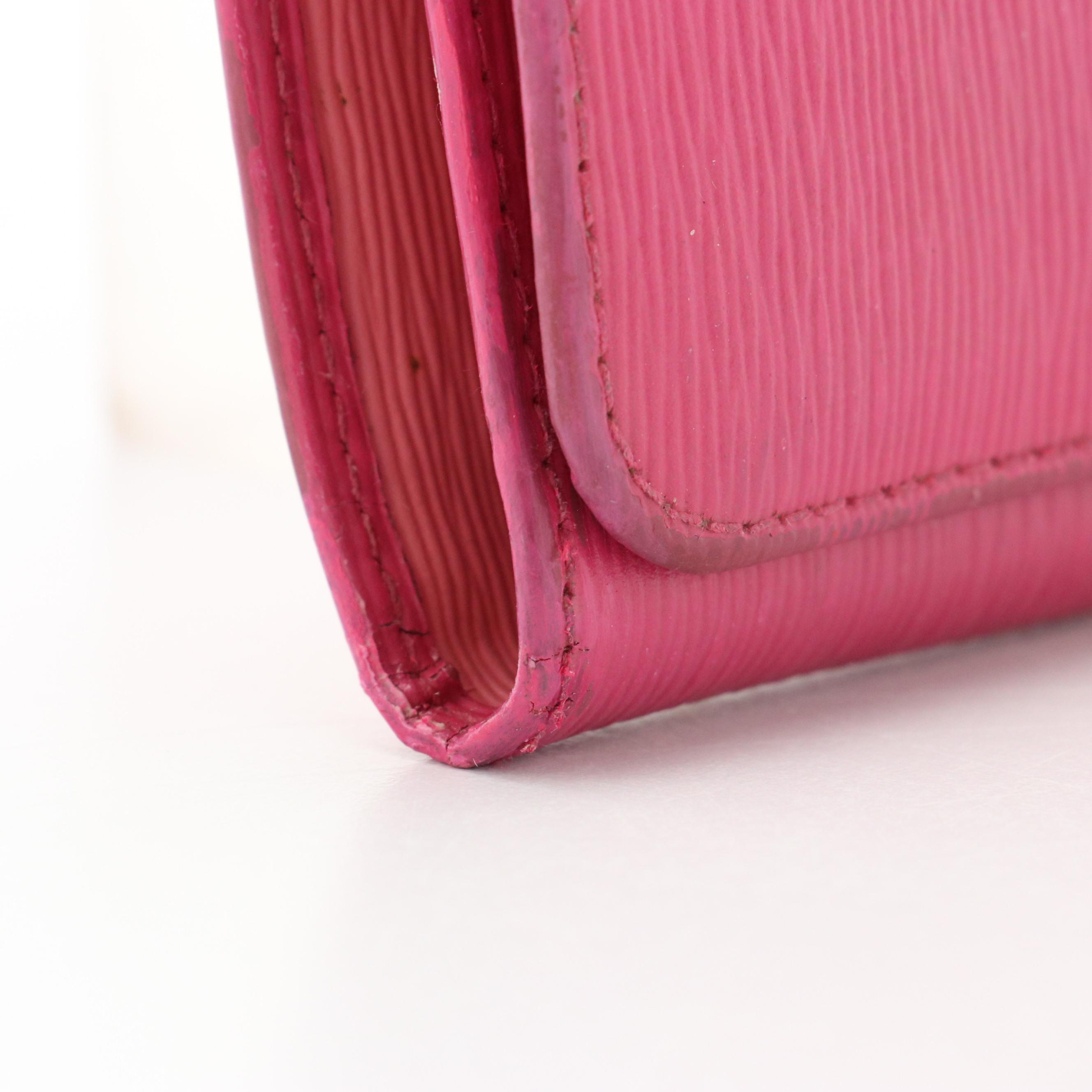 Prada Compact Wallet in Pink Textured Leather