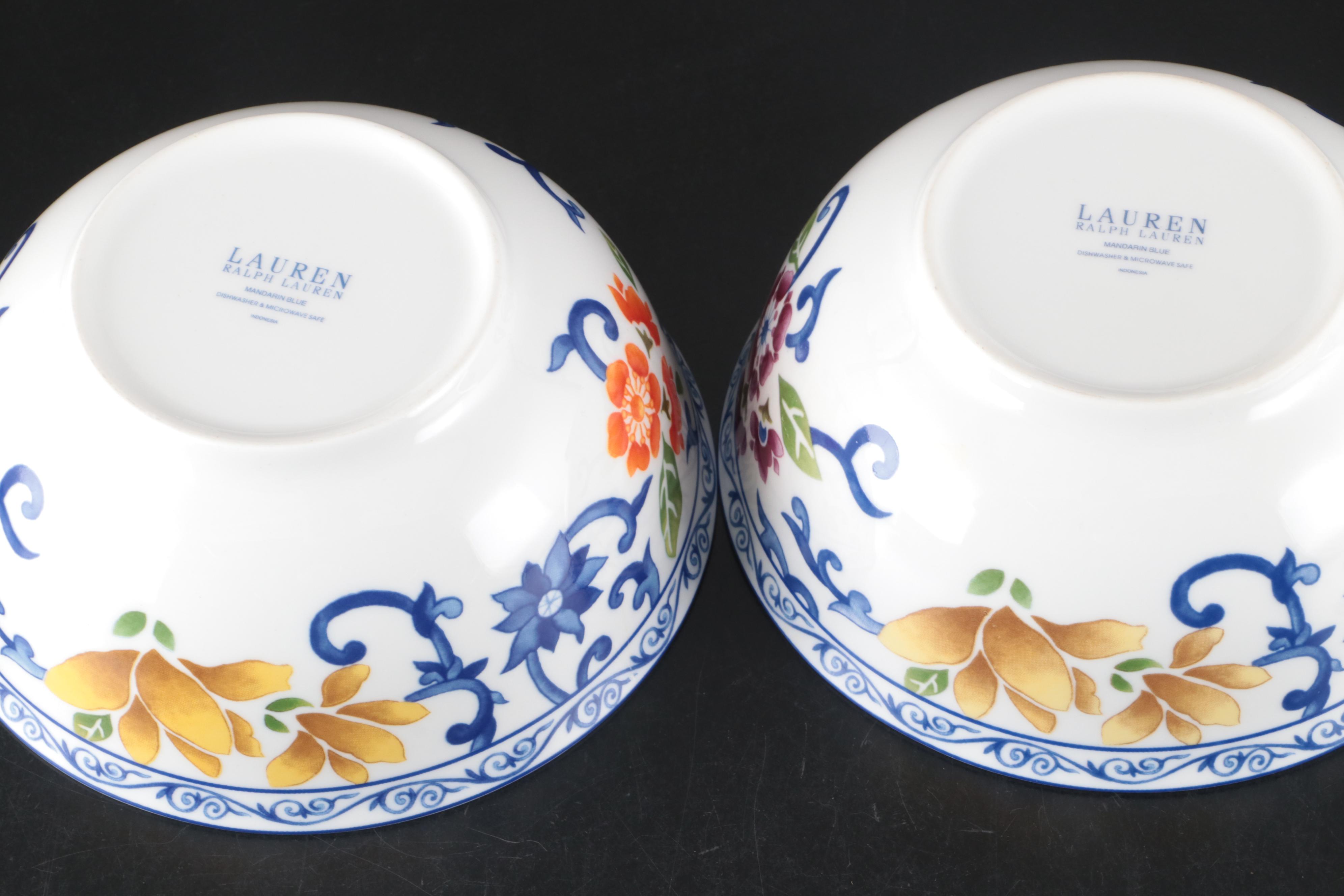 Ralph Lauren "Mandarin Blue" Porcelain Cereal Bowls
