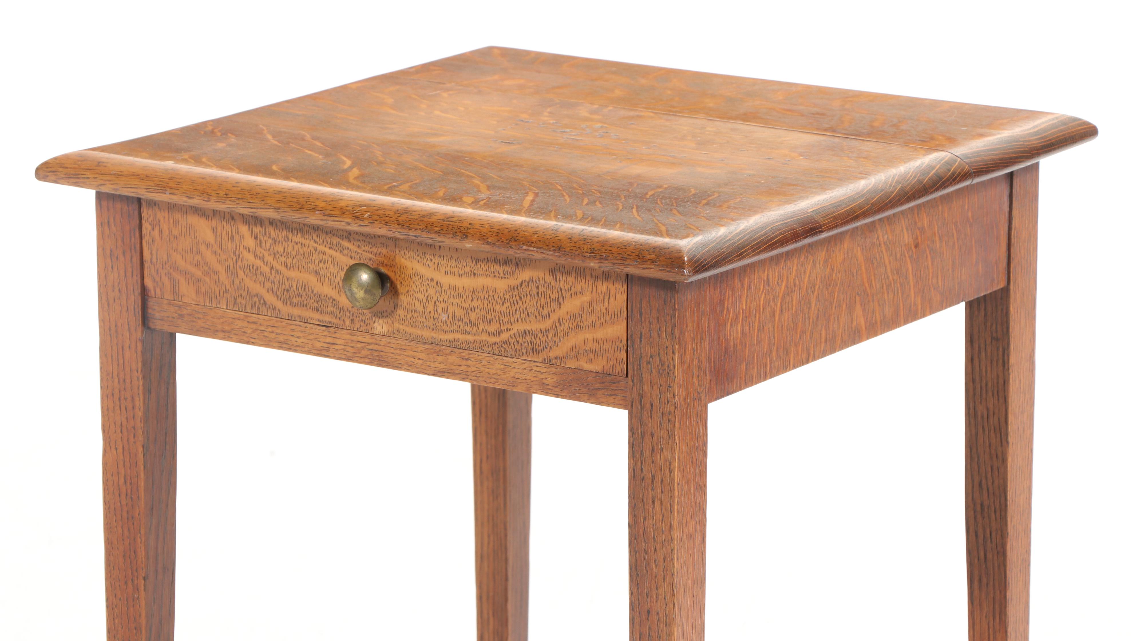 Shaker Style Oak Single-Drawer Side Table