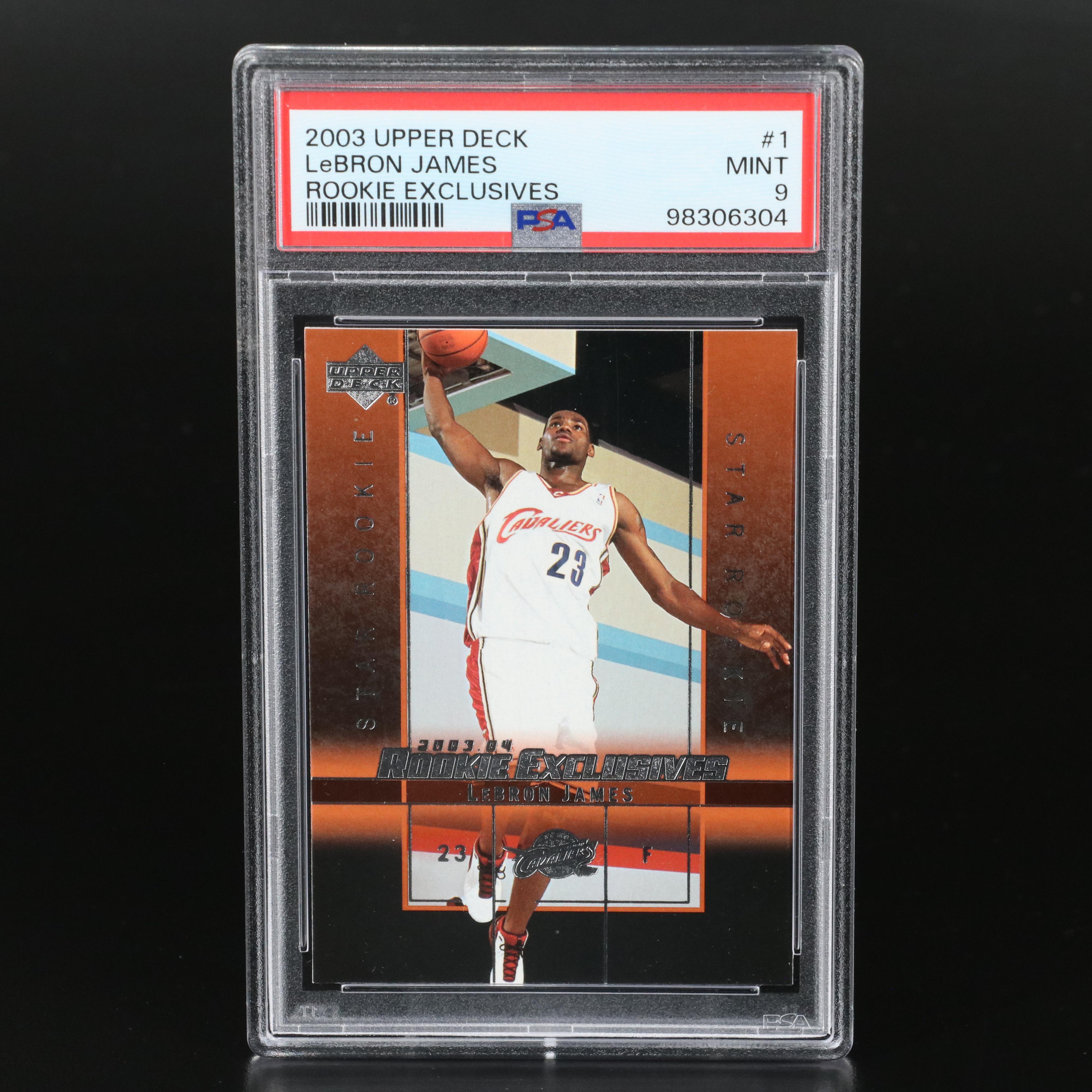 2003 Upper Deck LeBron James Rookie Exclusives Basketball Card Graded PSA 9