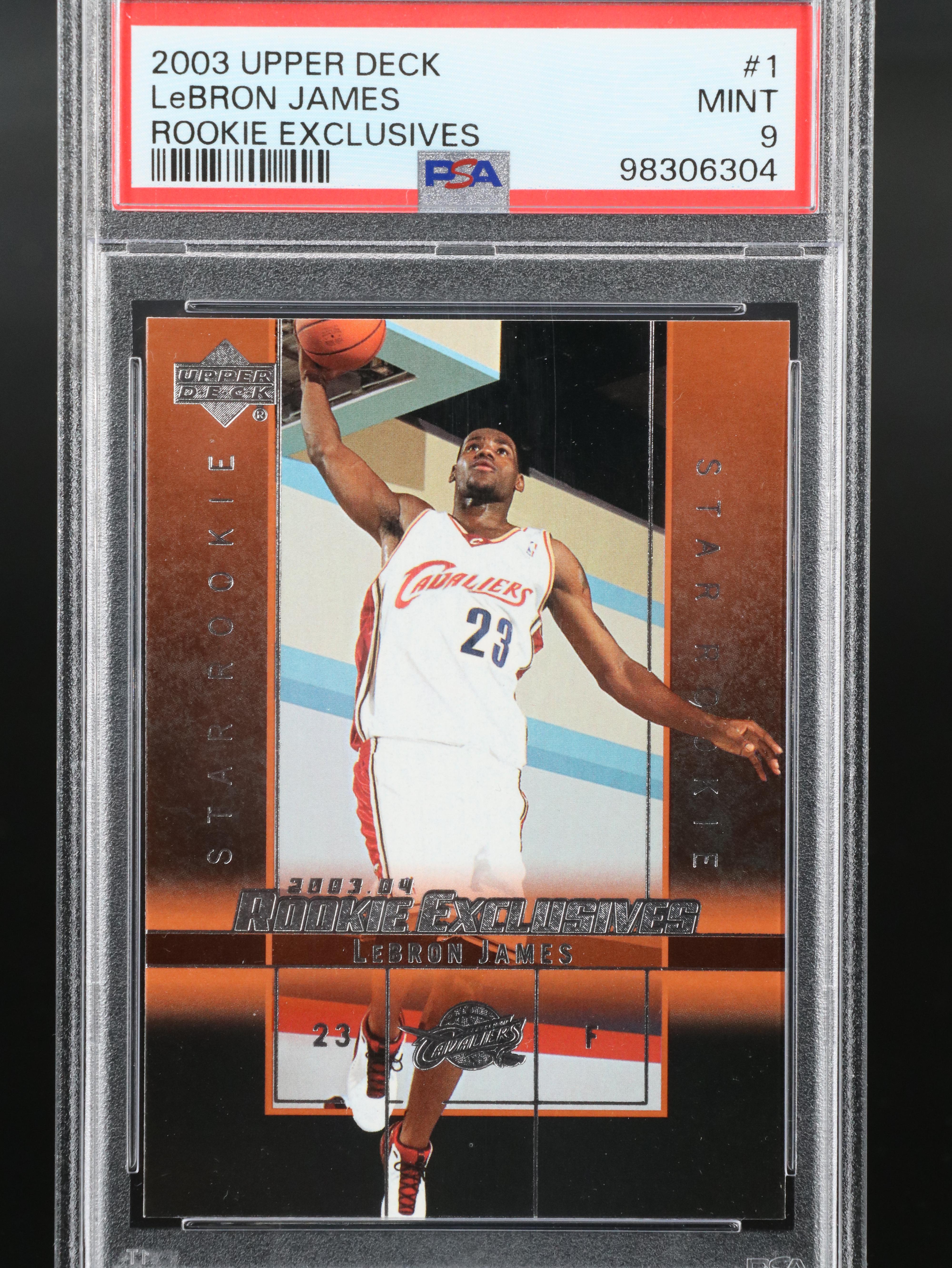 2003 Upper Deck LeBron James Rookie Exclusives Basketball Card Graded PSA 9