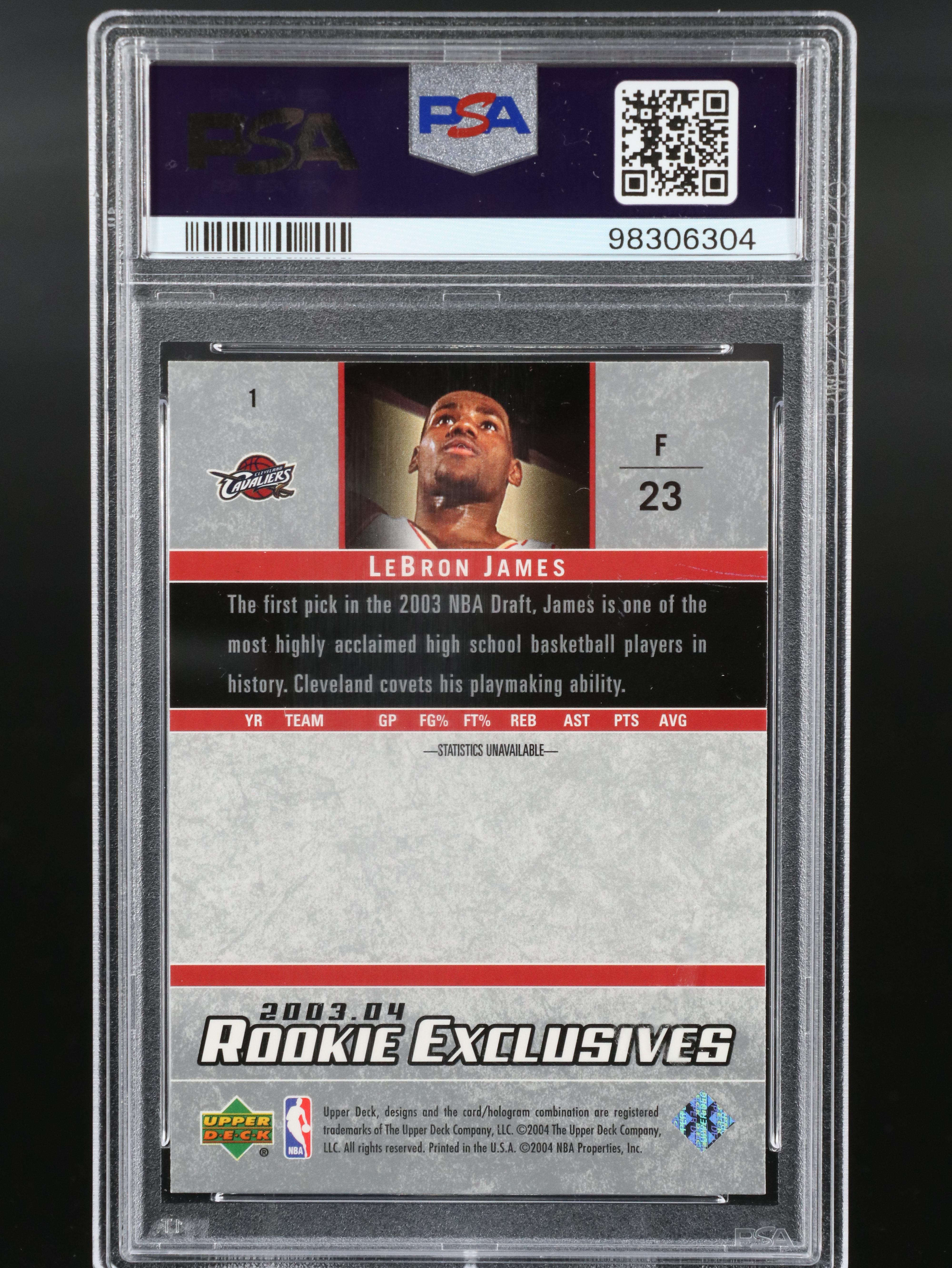 2003 Upper Deck LeBron James Rookie Exclusives Basketball Card Graded PSA 9