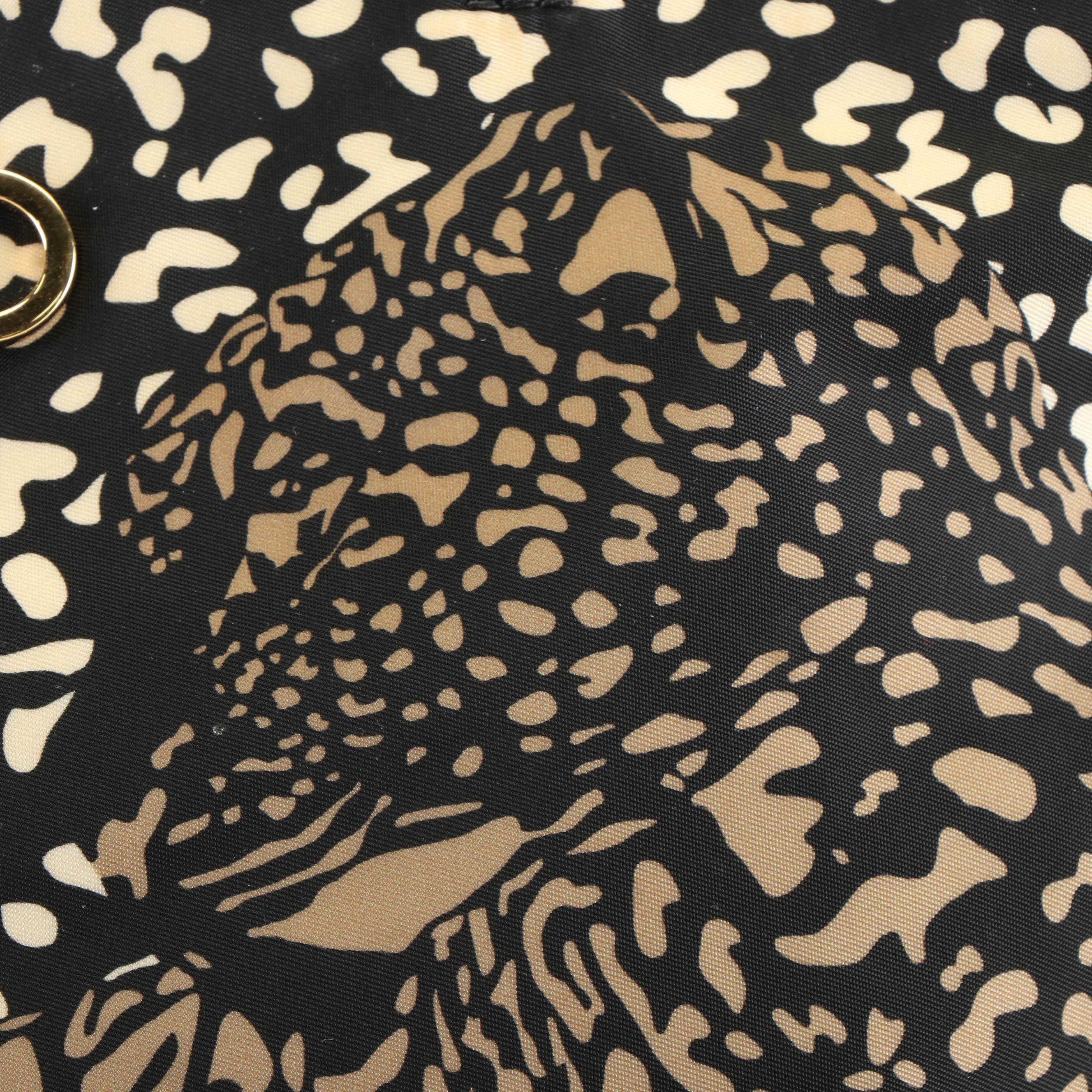 Salvatore Ferragamo Gancini Leopard Print Tote Bag in Nylon and Leather
