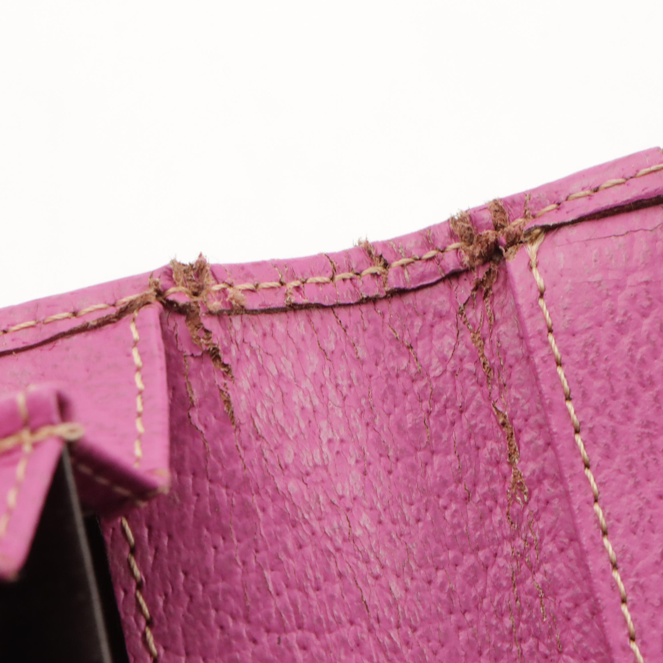 Gucci Continental Wallet in Brown Monogram Canvas and Pink Leather Trim