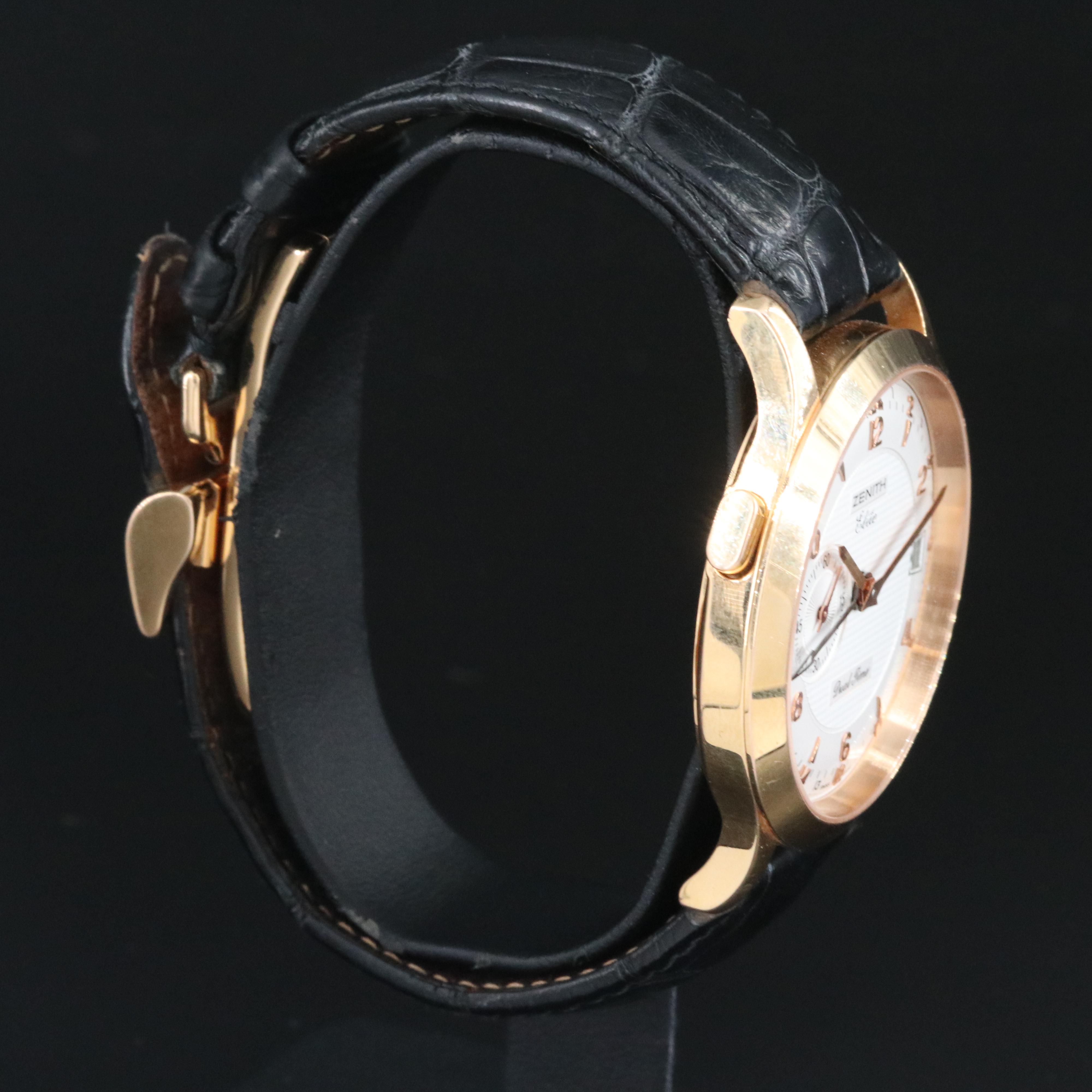 Zenith Class Elite Dual Time 18.1125.682 39mm 18K Gold Automatic Watch