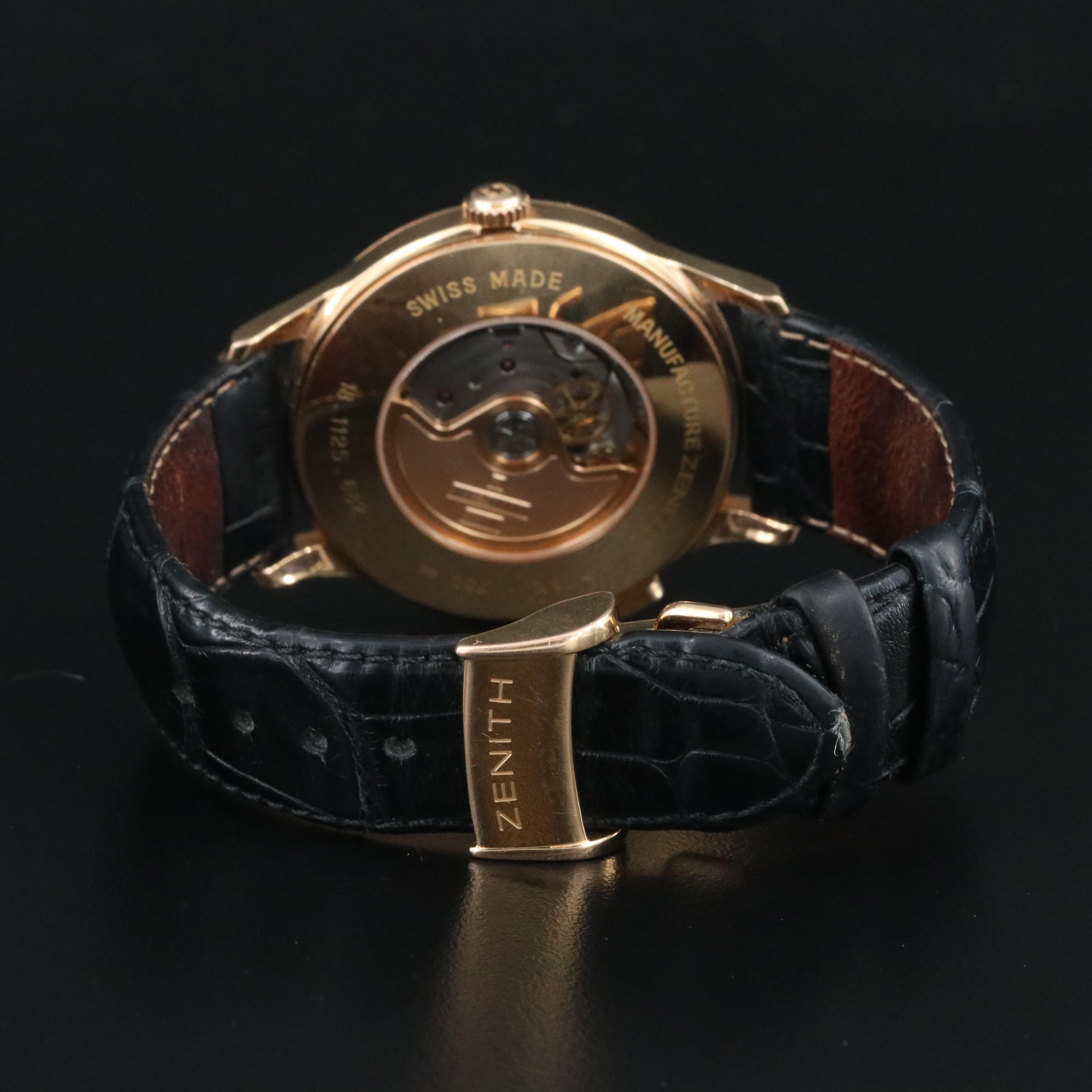 Zenith Class Elite Dual Time 18.1125.682 39mm 18K Gold Automatic Watch