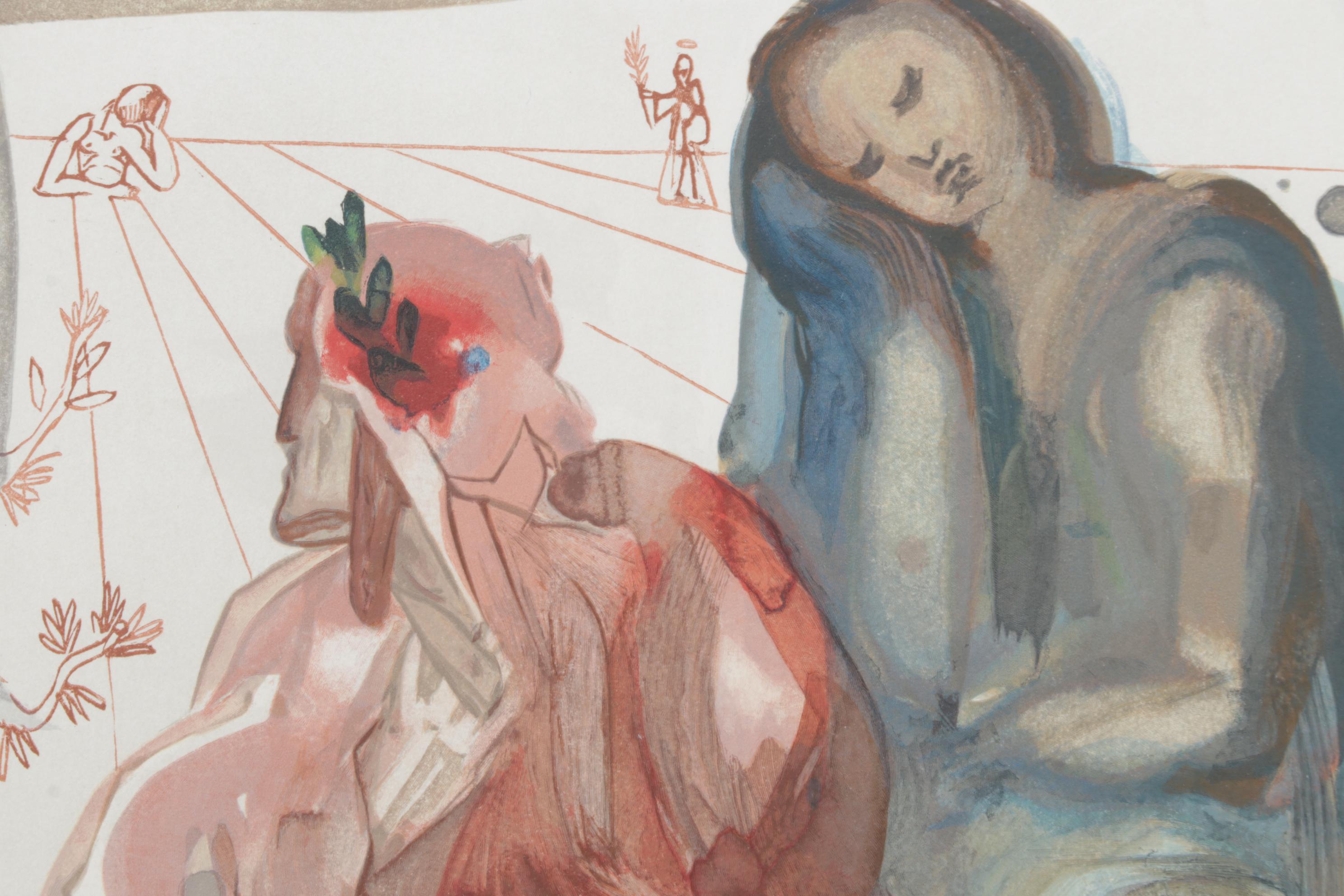 Salvador Dalí Wood Engraving "La Confession de Dante," 1960 -1964