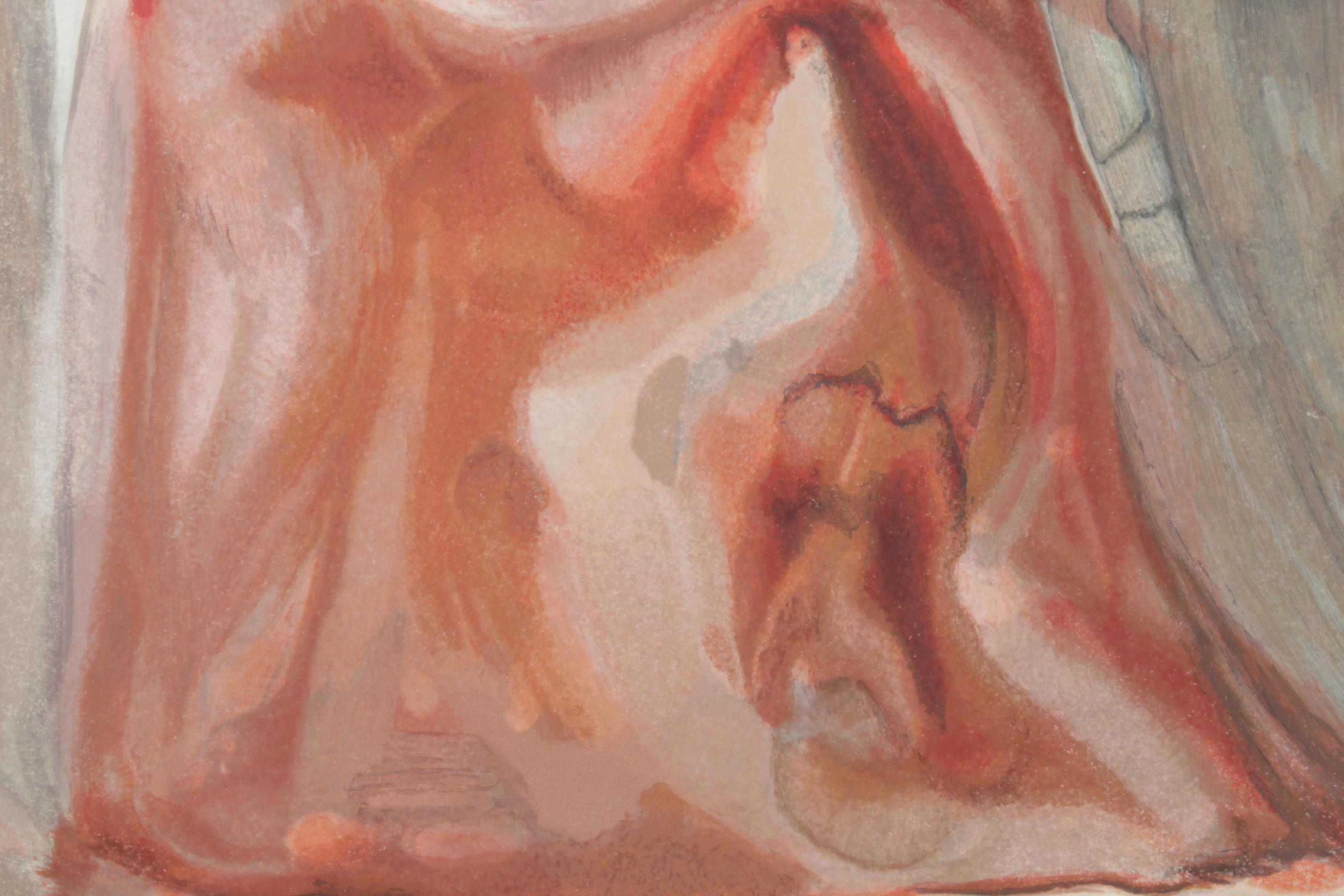 Salvador Dalí Wood Engraving "La Confession de Dante," 1960 -1964