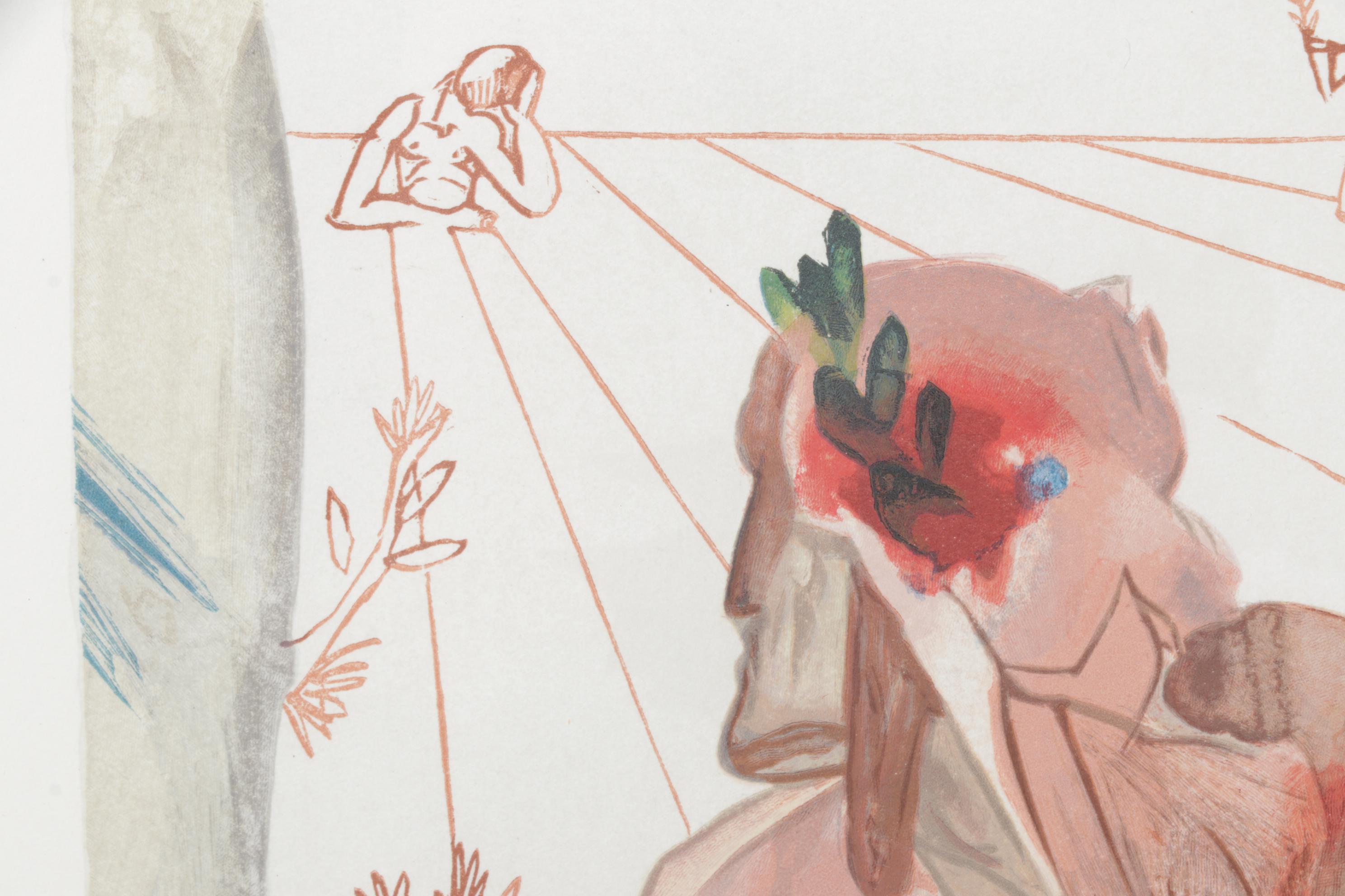 Salvador Dalí Wood Engraving "La Confession de Dante," 1960 -1964