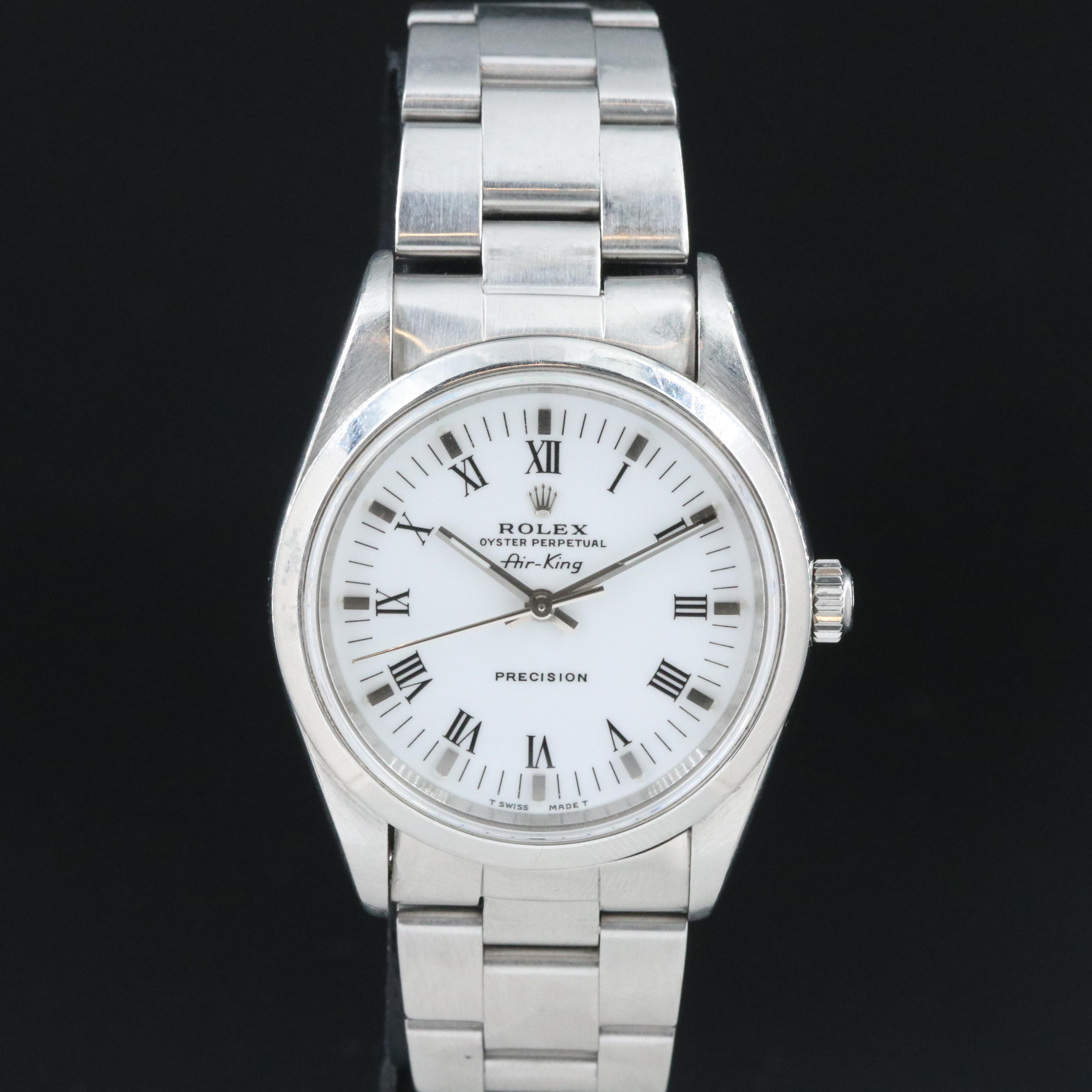Rolex Air-King 14000 White Dial 34mm Steel Automatic Watch