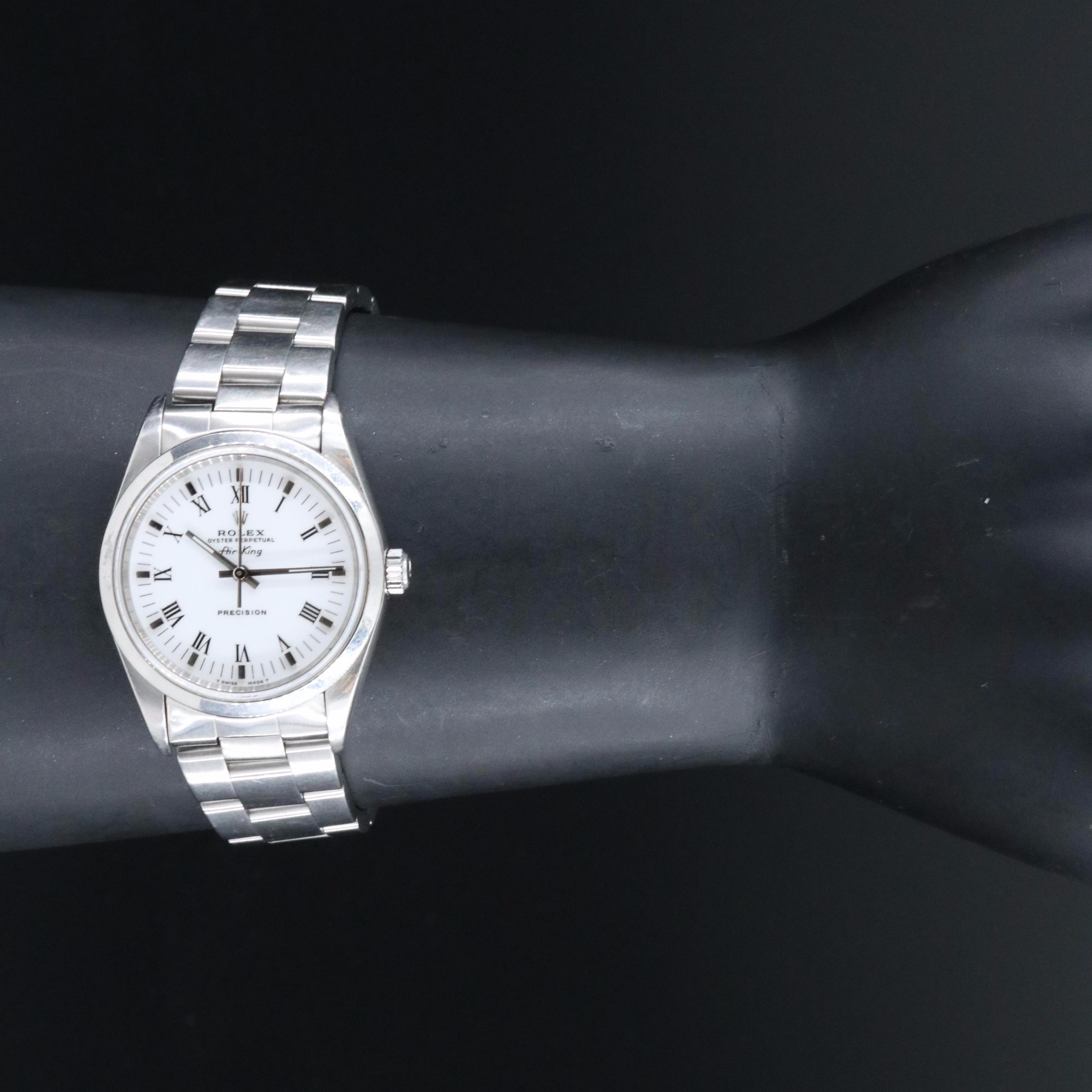 Rolex Air-King 14000 White Dial 34mm Steel Automatic Watch