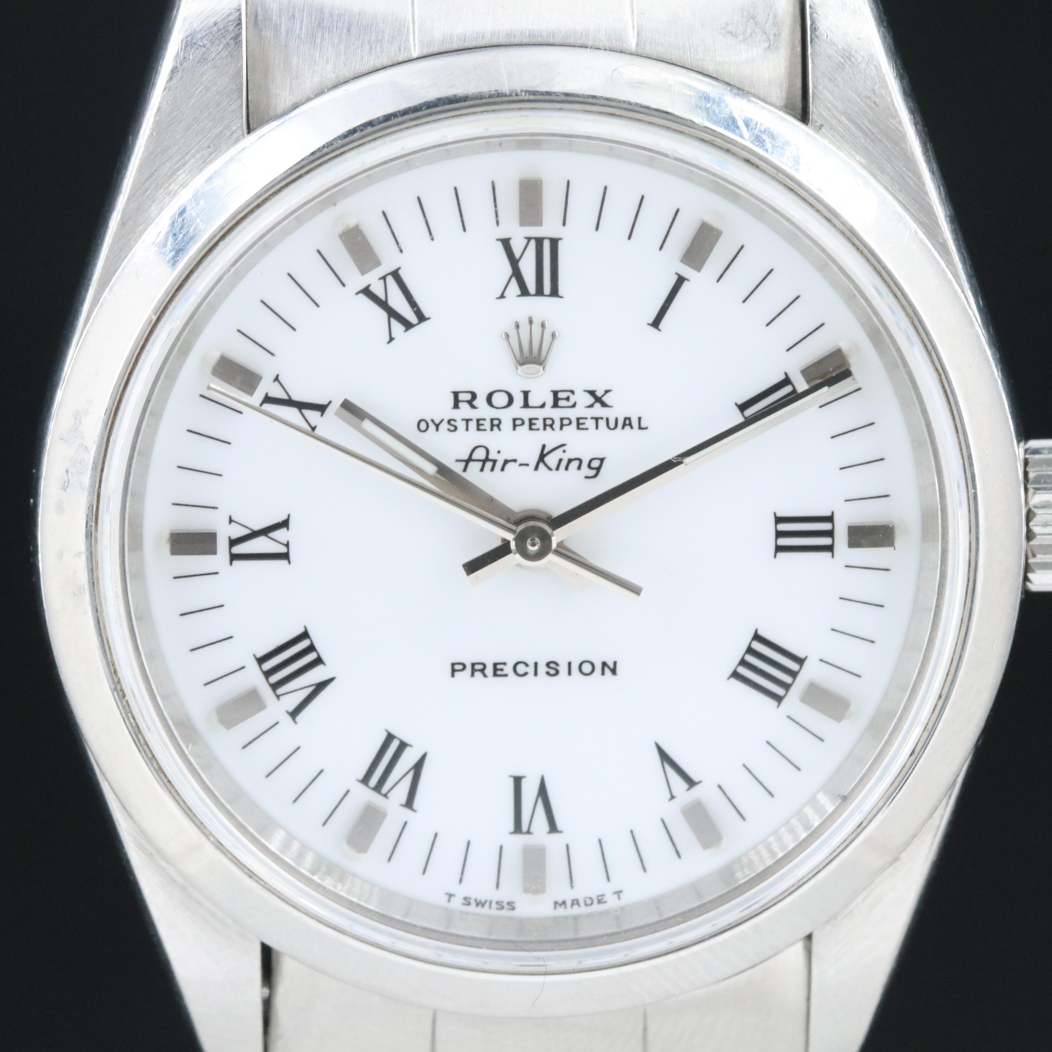 Rolex Air-King 14000 White Dial 34mm Steel Automatic Watch